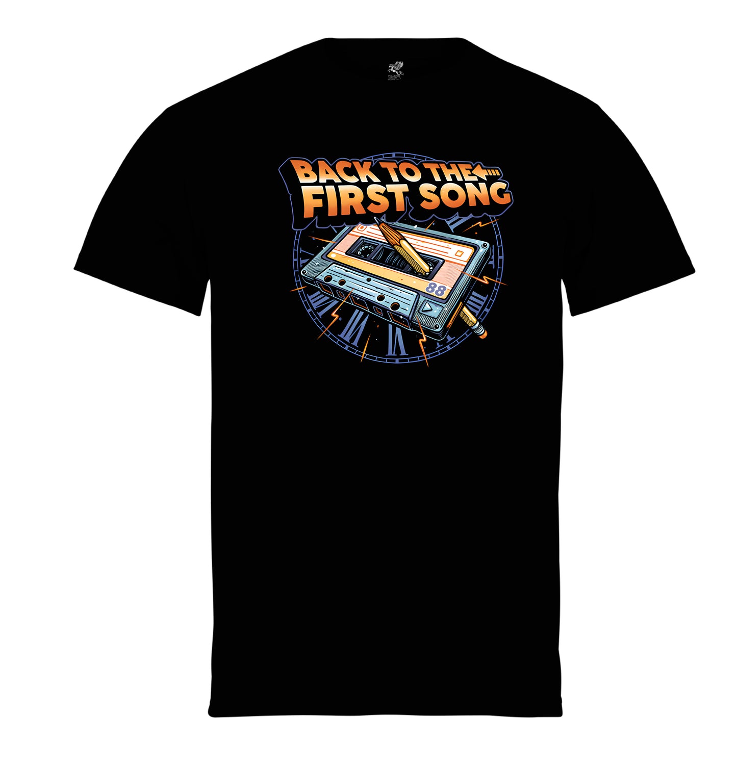 Μπλούζα της εταιρίας Pegasus μαύρη με τύπωμα Back to the Song - Vintage - Retro Urban Wear