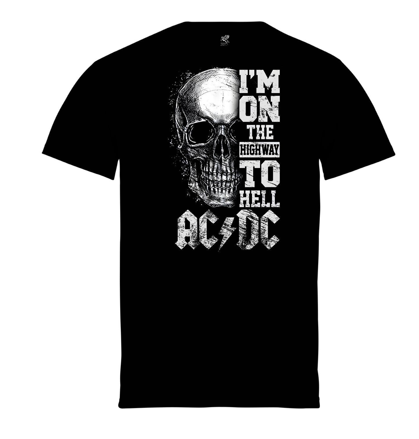 Μπλούζα της εταιρίας Pegasus μαύρη με τύπωμα Skull I'am on the Highway to Hell AC DC