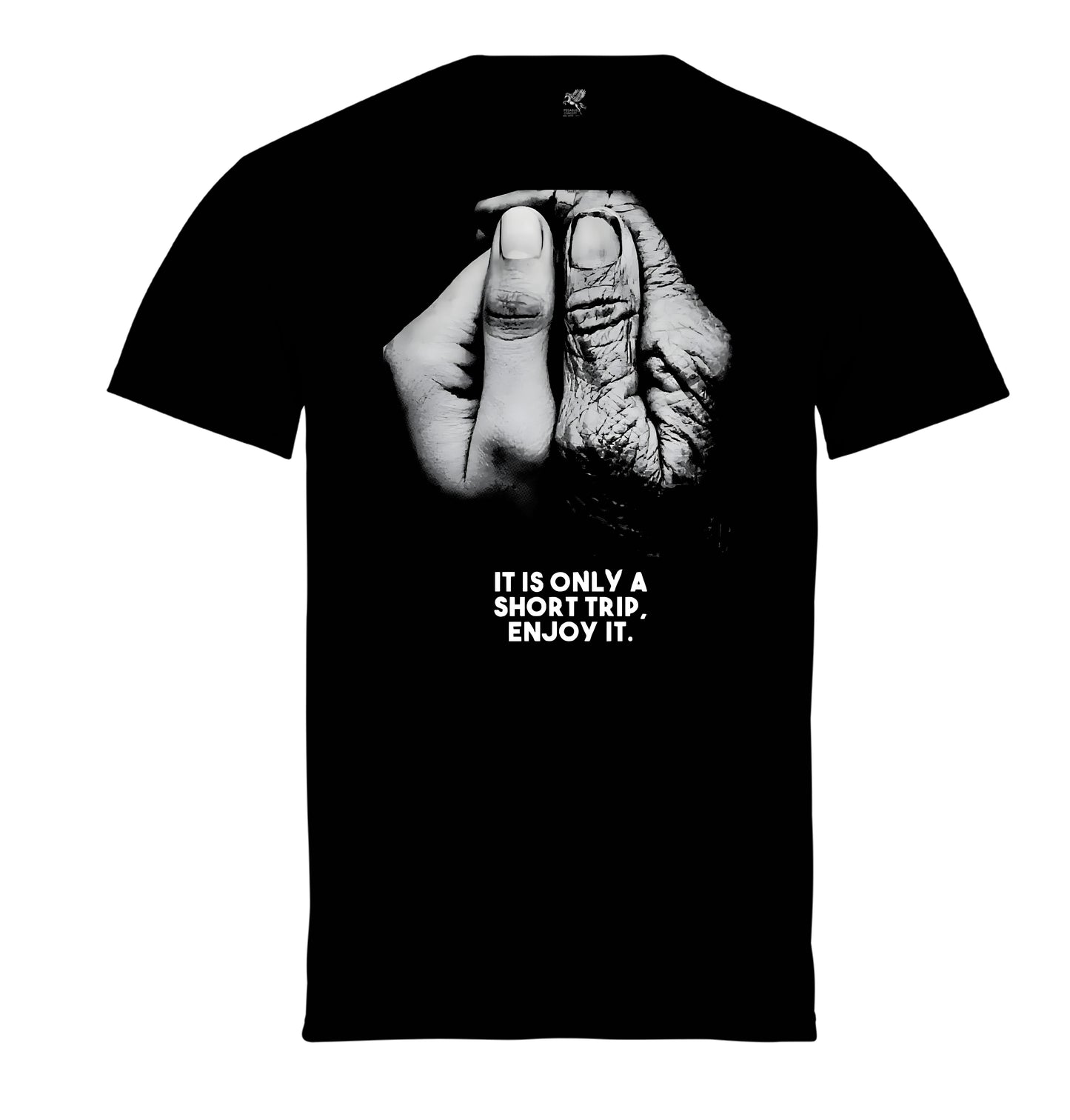 Μπλούζα της εταιρίας Pegasus μαύρη με τύπωμα Time is a short trip