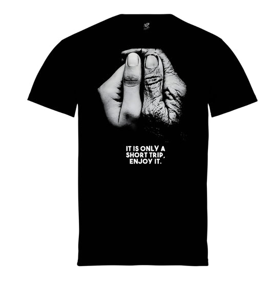 Μπλούζα της εταιρίας Pegasus μαύρη με τύπωμα Time is a short trip