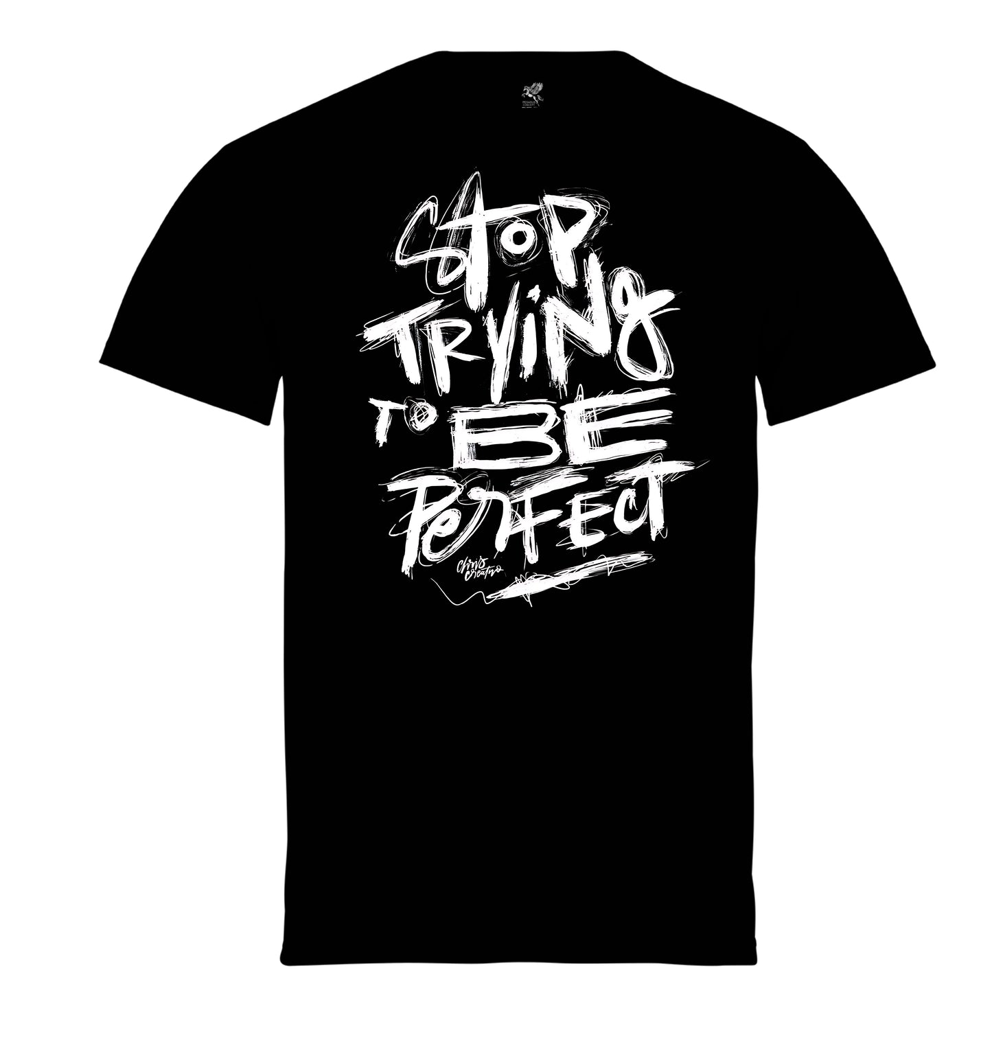 Μπλούζα της εταιρίας Pegasus μαύρη με τύπωμα Stop Trying to be Perfect