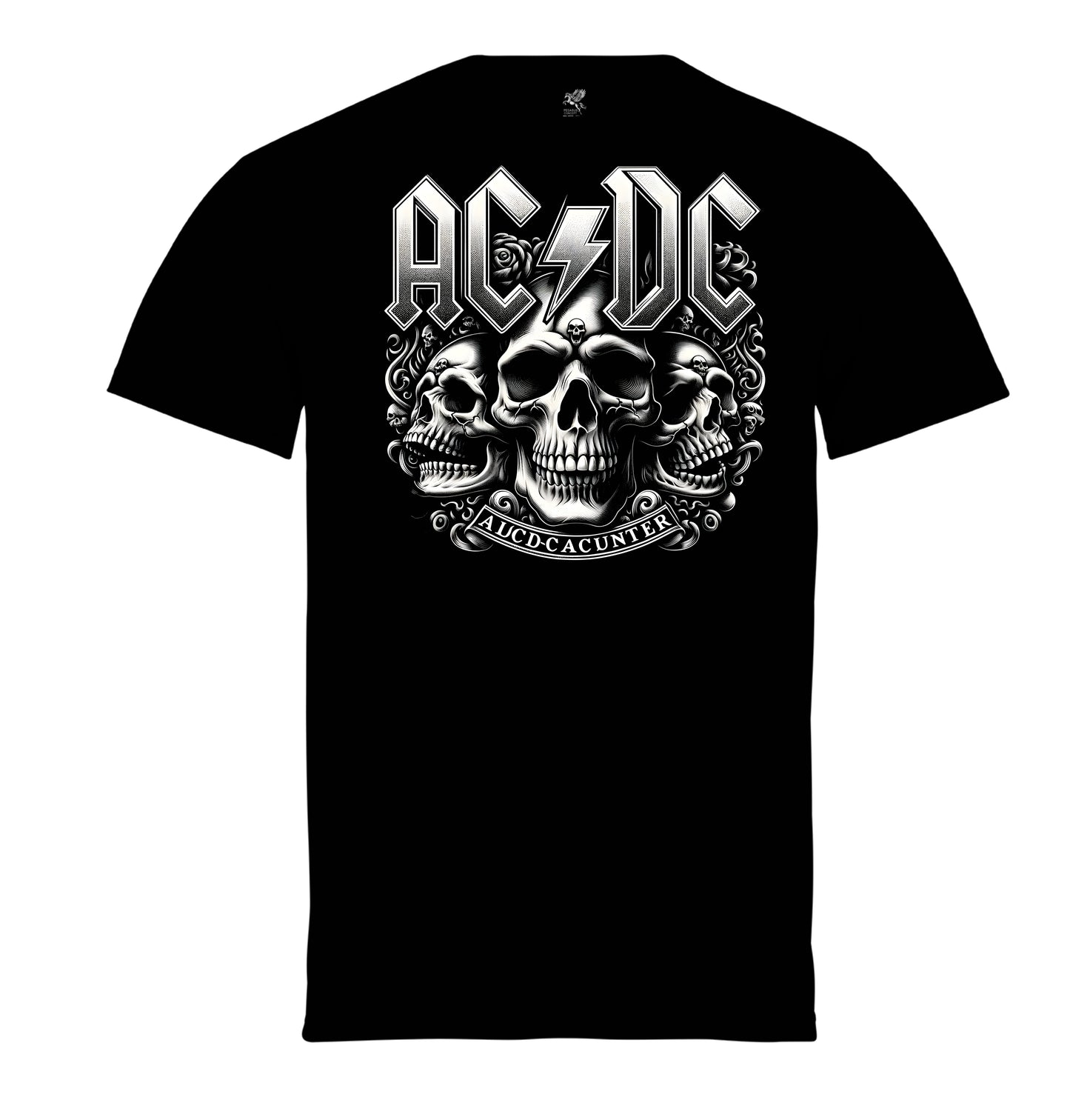 Μπλούζα της εταιρίας Pegasus μαύρη με τύπωμα AC DC Skulls