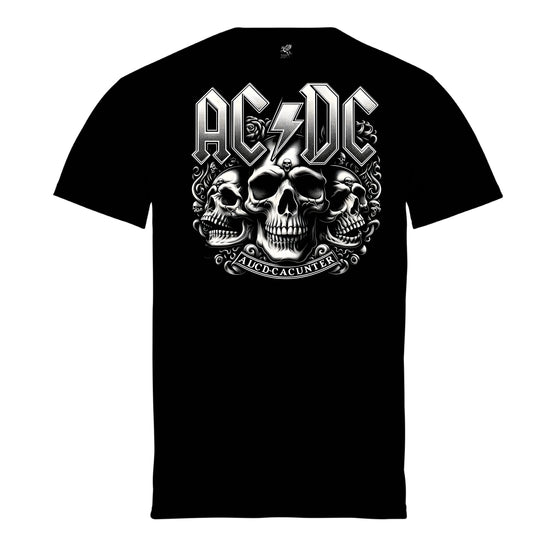 Μπλούζα της εταιρίας Pegasus μαύρη με τύπωμα AC DC Skulls