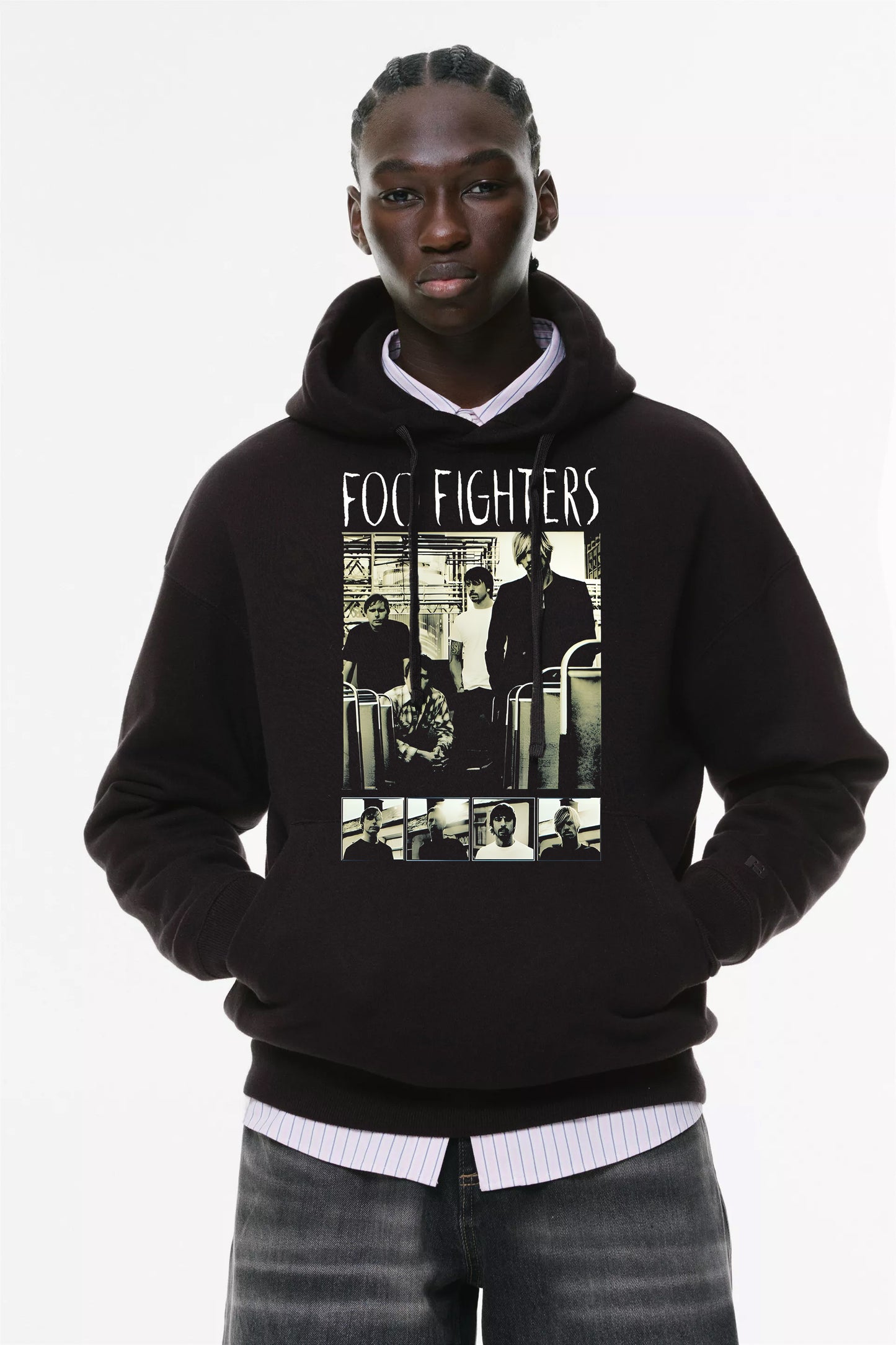 Φούτερ με κουκούλα και τσέπες Prenium ποιότητας της εταιρίας Lux in Tenebris με τύπωμα Foo Fighters