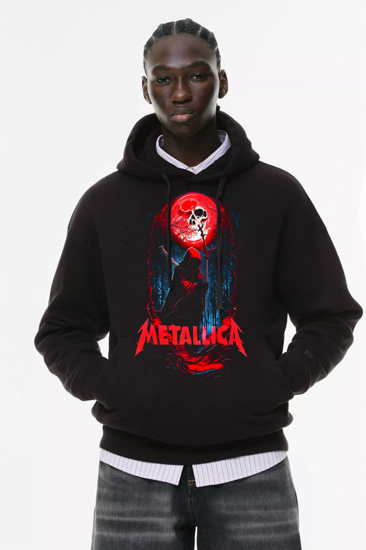 Φούτερ με κουκούλα και τσέπες Prenium ποιότητας της εταιρίας Lux in Tenebris με τύπωμα Metallica