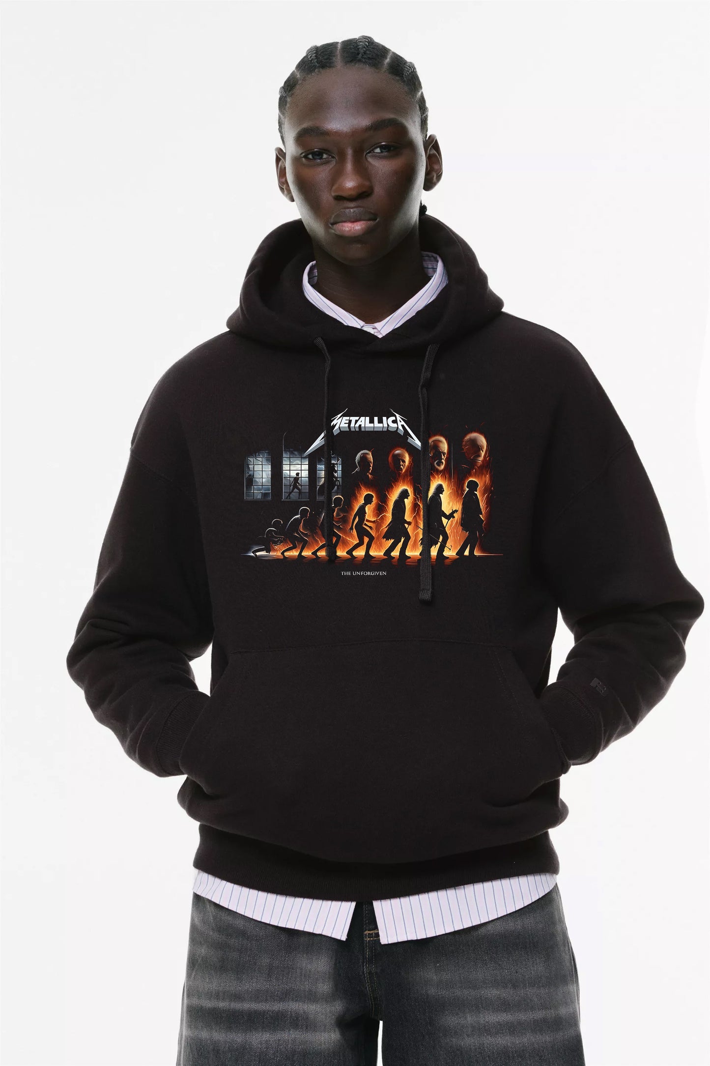 Φούτερ με κουκούλα και τσέπες Prenium ποιότητας της εταιρίας Lux in Tenebris με τύπωμα Metallica