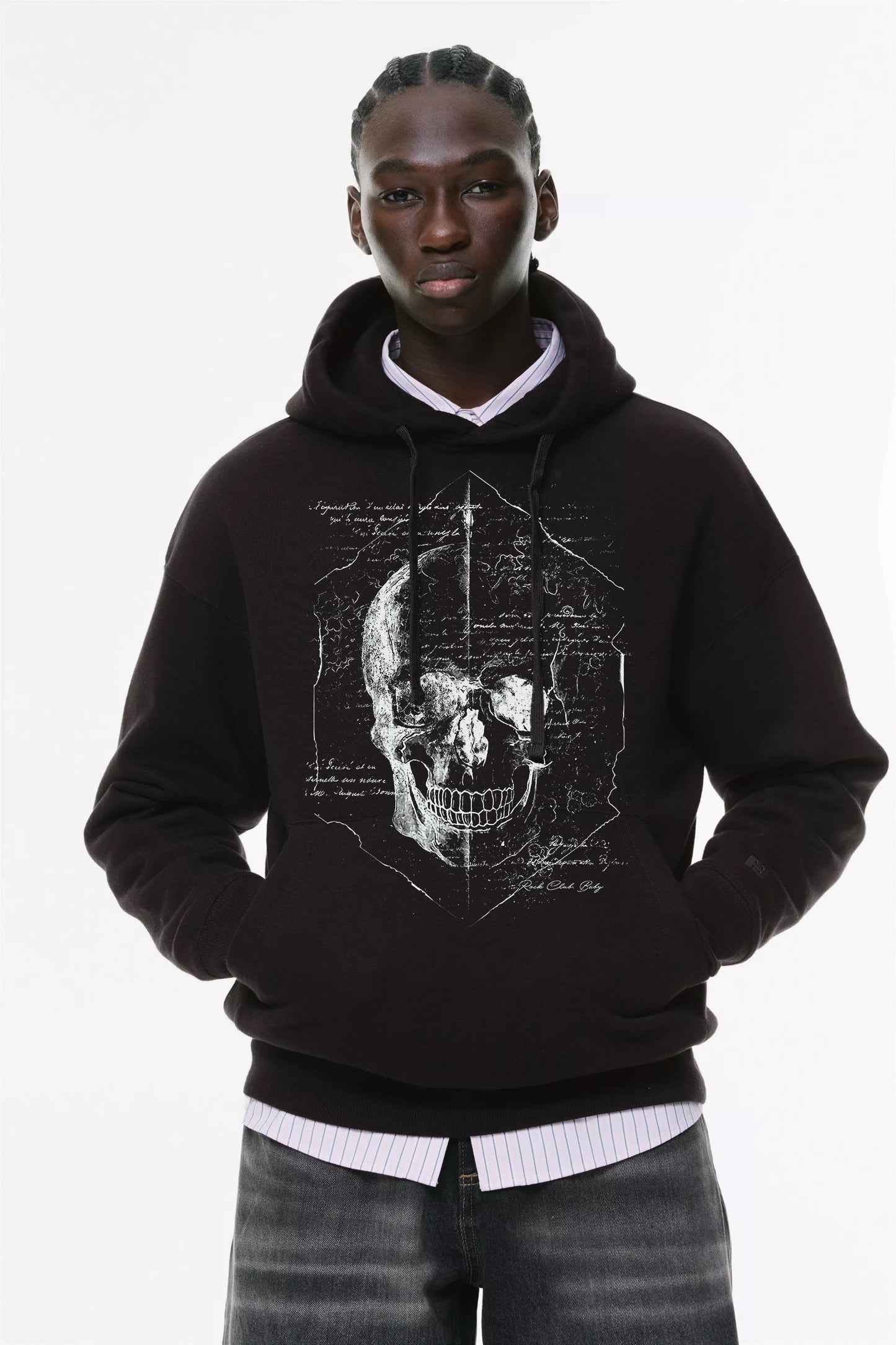 Φούτερ με κουκούλα και τσέπες Prenium Ποιότητας της LIT - Momento Mori Collection με τύπωμα Memento Mori Άγγιγμα του Θεού