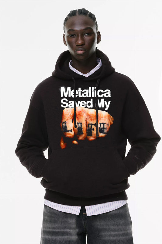 Φούτερ με κουκούλα και τσέπες Prenium ποιότητας της εταιρίας Lux in Tenebris με τύπωμα Metallica