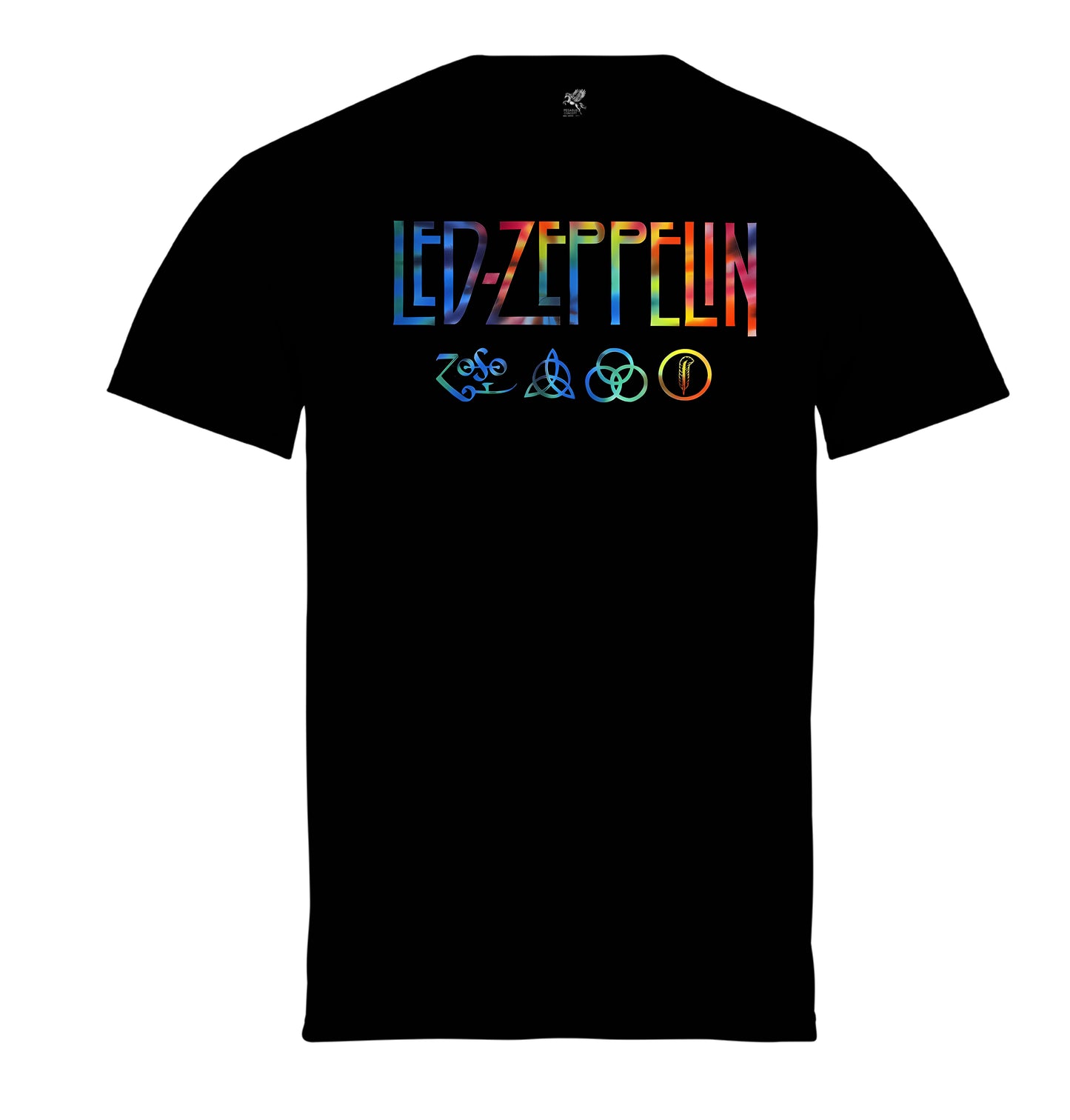Μπλούζα της εταιρίας Pegasus μαύρη με τύπωμα Led Zeppelin Rainbow Logo