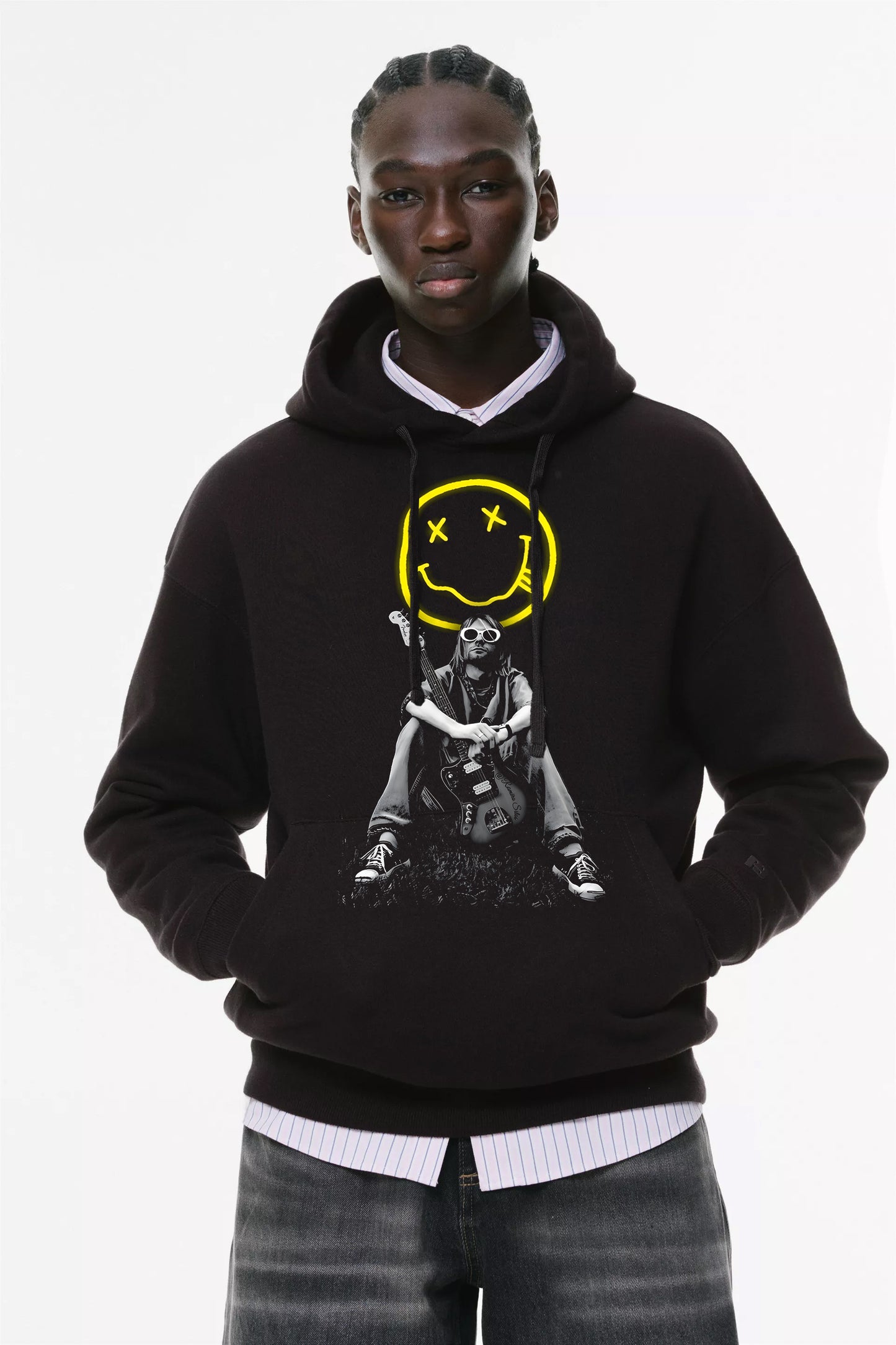 Φούτερ με κουκούλα και τσέπες Prenium ποιότητας της εταιρίας Lux in Tenebris με τύπωμα Nievana Kobain