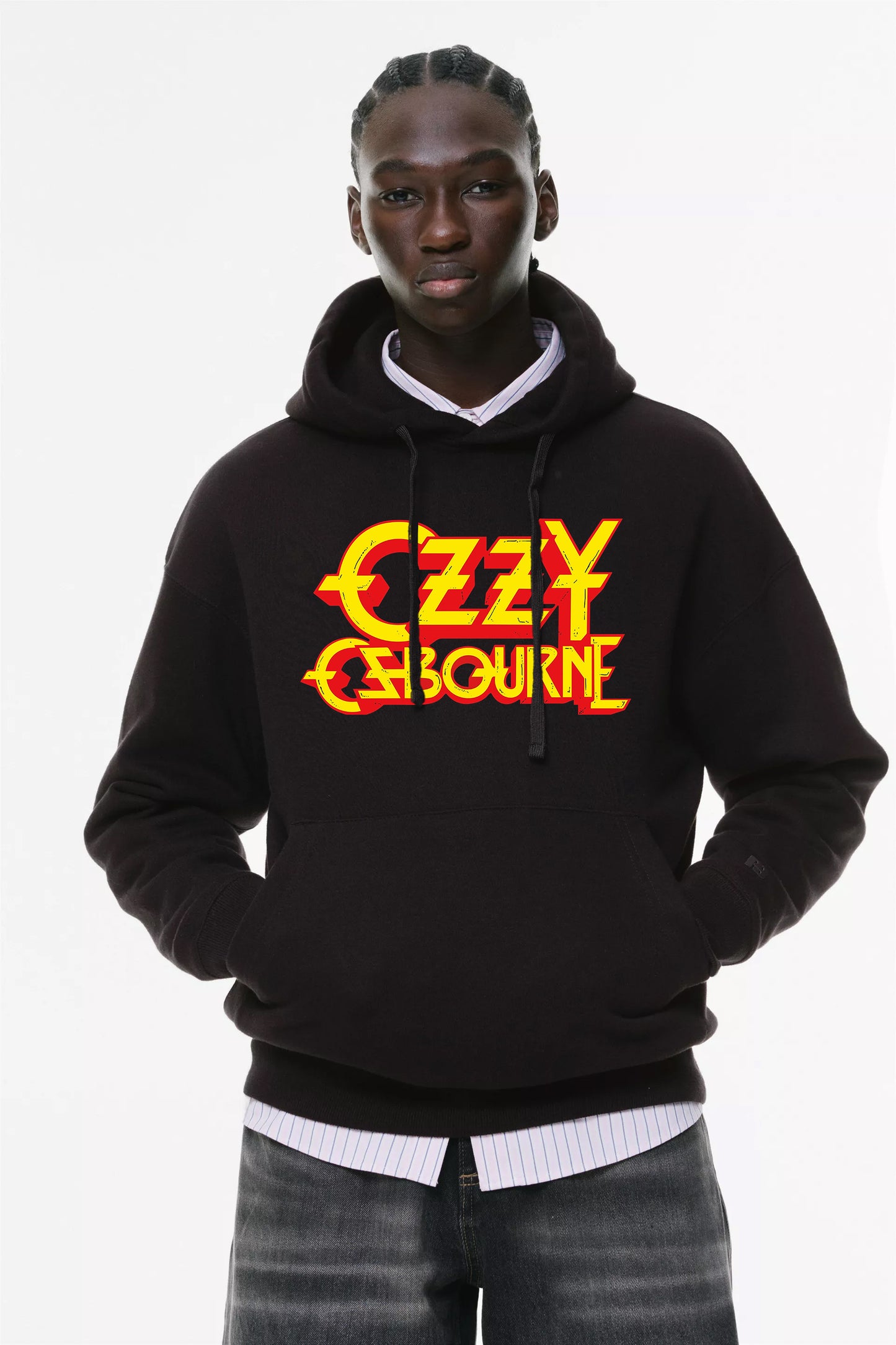 Φούτερ με κουκούλα και τσέπες Prenium ποιότητας της εταιρίας Lux in Tenebris με τύπωμα Ozzy Ozborn