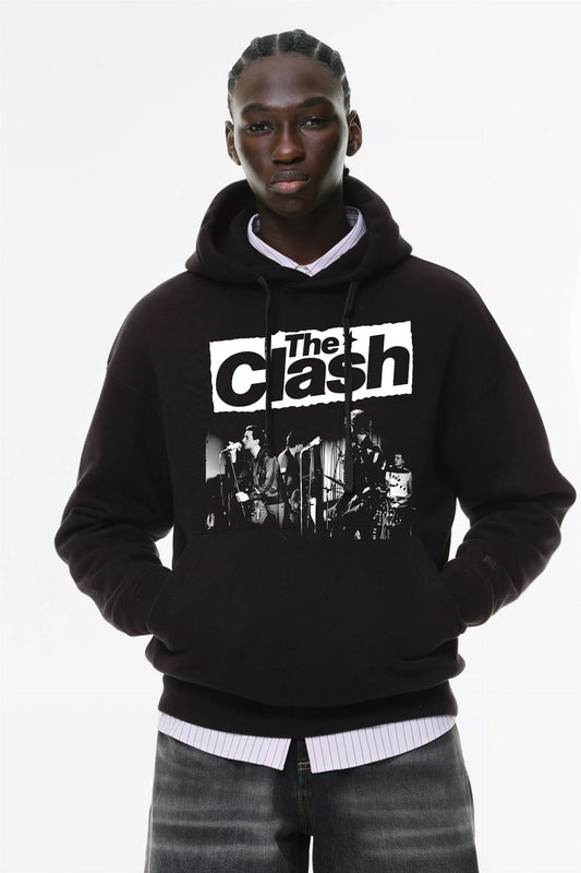 Φούτερ με κουκούλα και τσέπες Prenium ποιότητας της εταιρίας Lux in Tenebris με τύπωμα The Clash