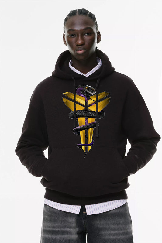 Φούτερ με κουκούλα και τσέπες Prenium ποιότητας της εταιρίας Lux in Tenebris με τύπωμα Mamba - Kode Bryant