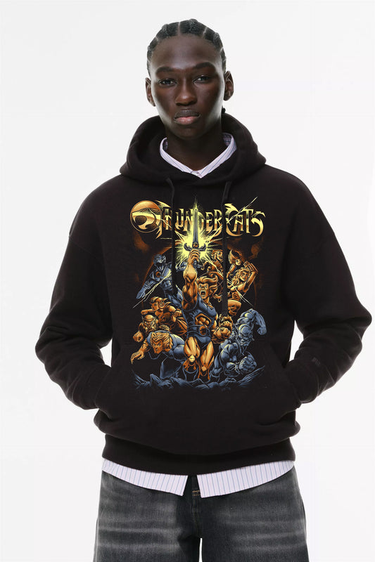 Φούτερ με κουκούλα και τσέπες Prenium ποιότητας της εταιρίας Lux in Tenebris με τύπωμα Thundercats