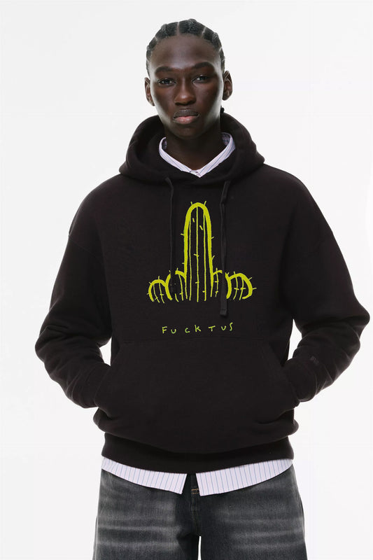 Φούτερ με κουκούλα και τσέπες Prenium ποιότητας της εταιρίας Lux in Tenebris με τύπωμα Fuck t us