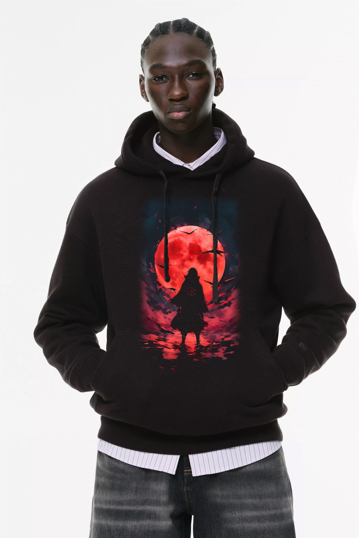 Φούτερ με κουκούλα και τσέπες Prenium ποιότητας της εταιρίας Lux in Tenebris με τύπωμα Anime Art Design