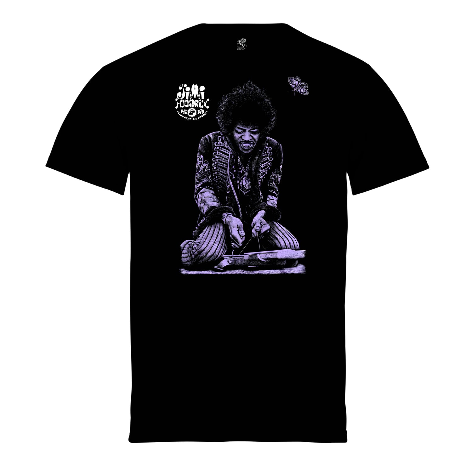 Μπλούζα της εταιρίας Pegasus μαύρη με τύπωμα Jimi Hendrix