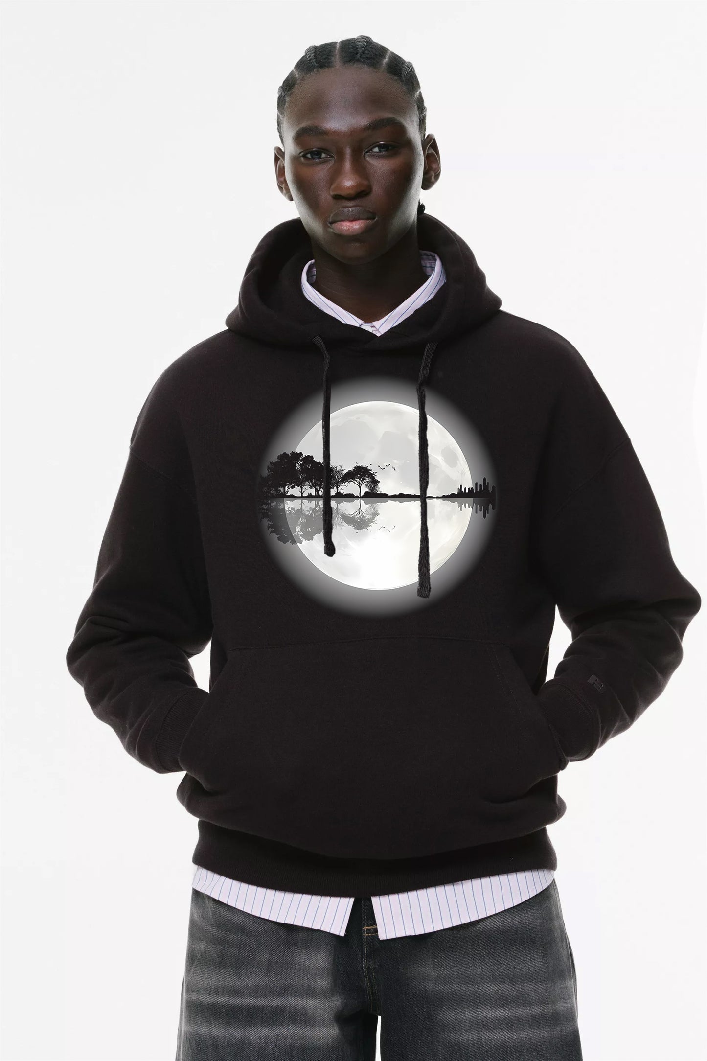 Φούτερ με κουκούλα και τσέπες Prenium ποιότητας της εταιρίας Lux in Tenebris με τύπωμα Nature - music