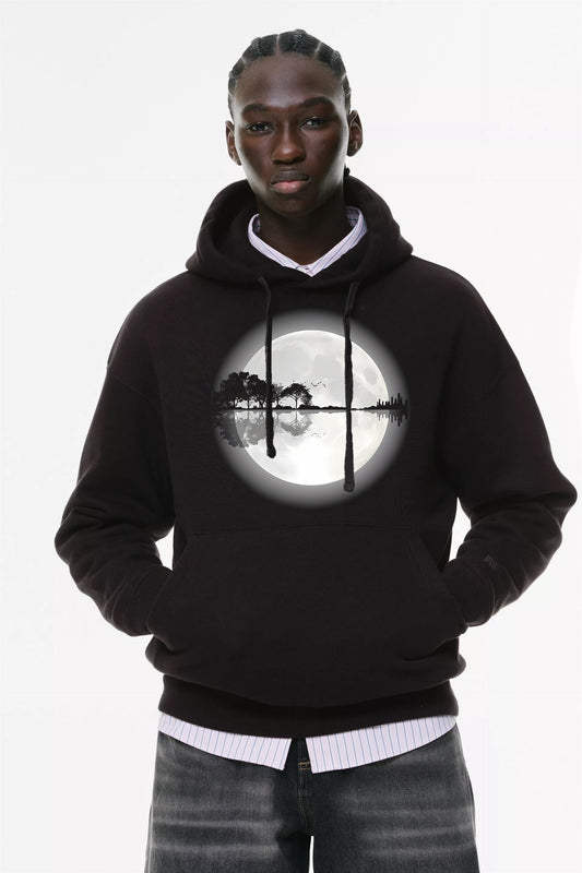 Φούτερ με κουκούλα και τσέπες Prenium ποιότητας της εταιρίας Lux in Tenebris με τύπωμα Nature - music