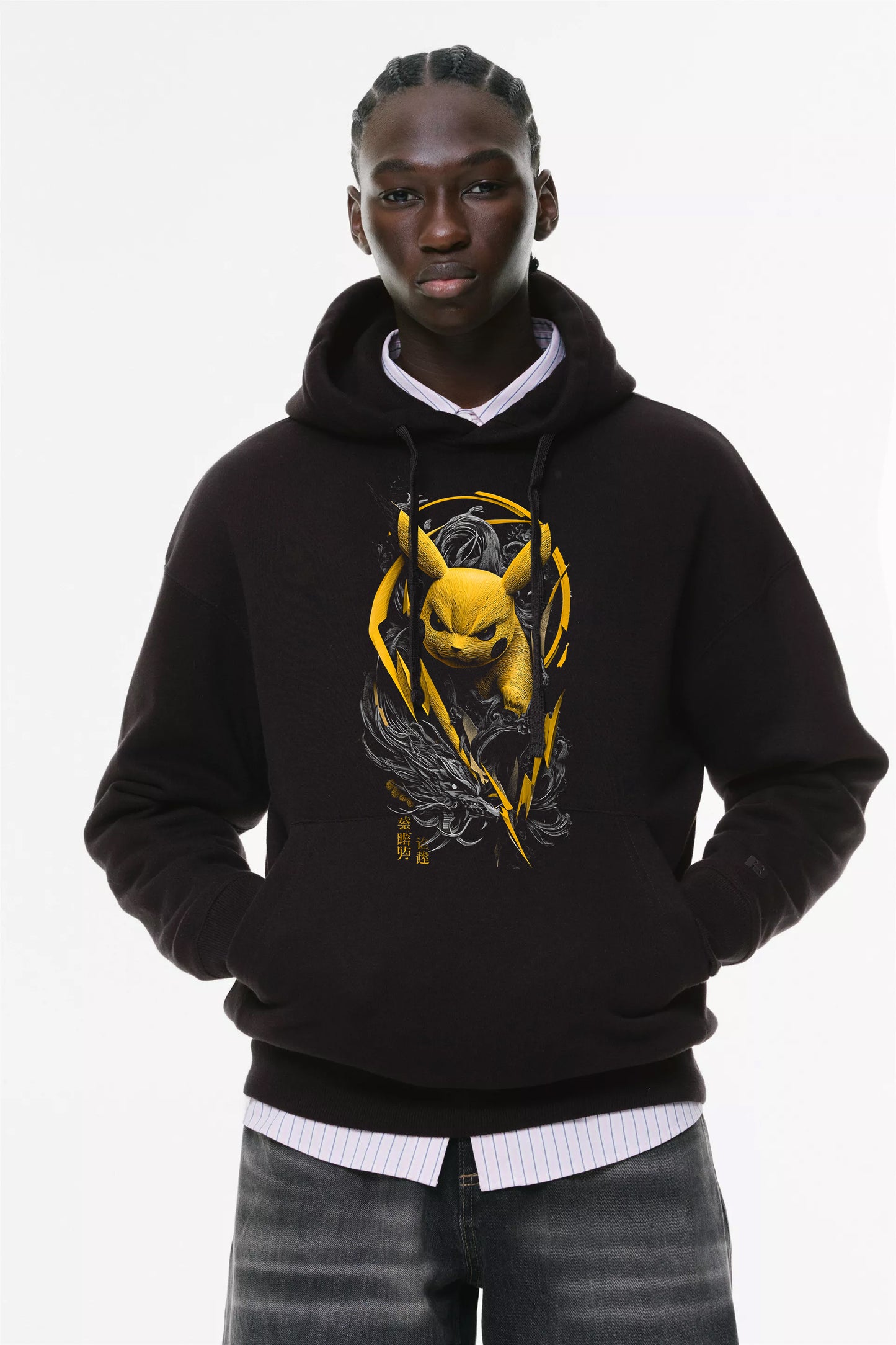 Φούτερ με κουκούλα και τσέπες Prenium ποιότητας της εταιρίας Lux in Tenebris με τύπωμα Pokemon - Picachu