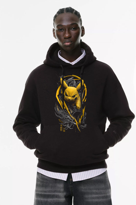 Φούτερ με κουκούλα και τσέπες Prenium ποιότητας της εταιρίας Lux in Tenebris με τύπωμα Pokemon - Picachu