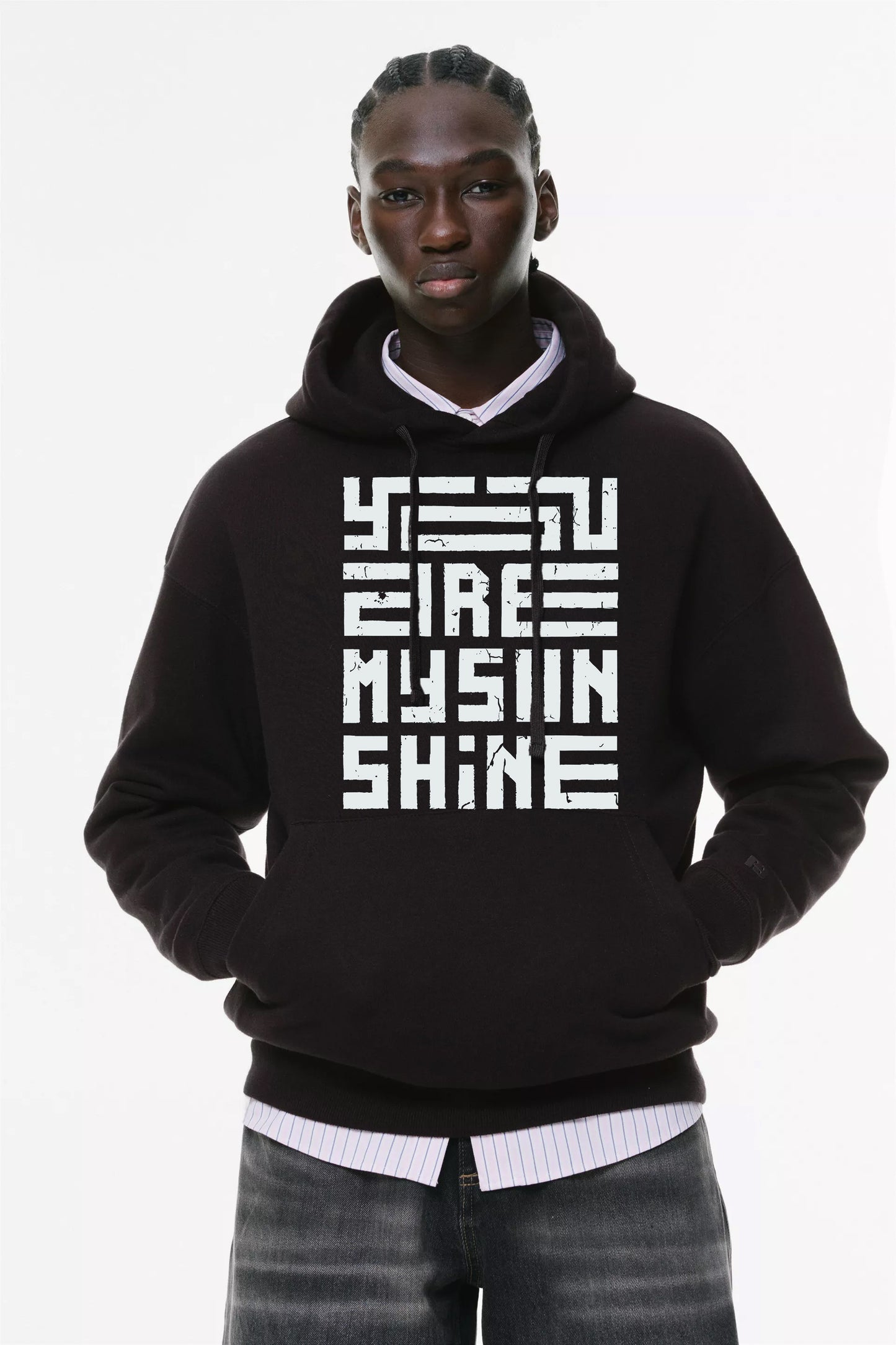 Φούτερ με κουκούλα και τσέπες Prenium ποιότητας της εταιρίας Lux in Tenebris με τύπωμα Urban art - paper bird