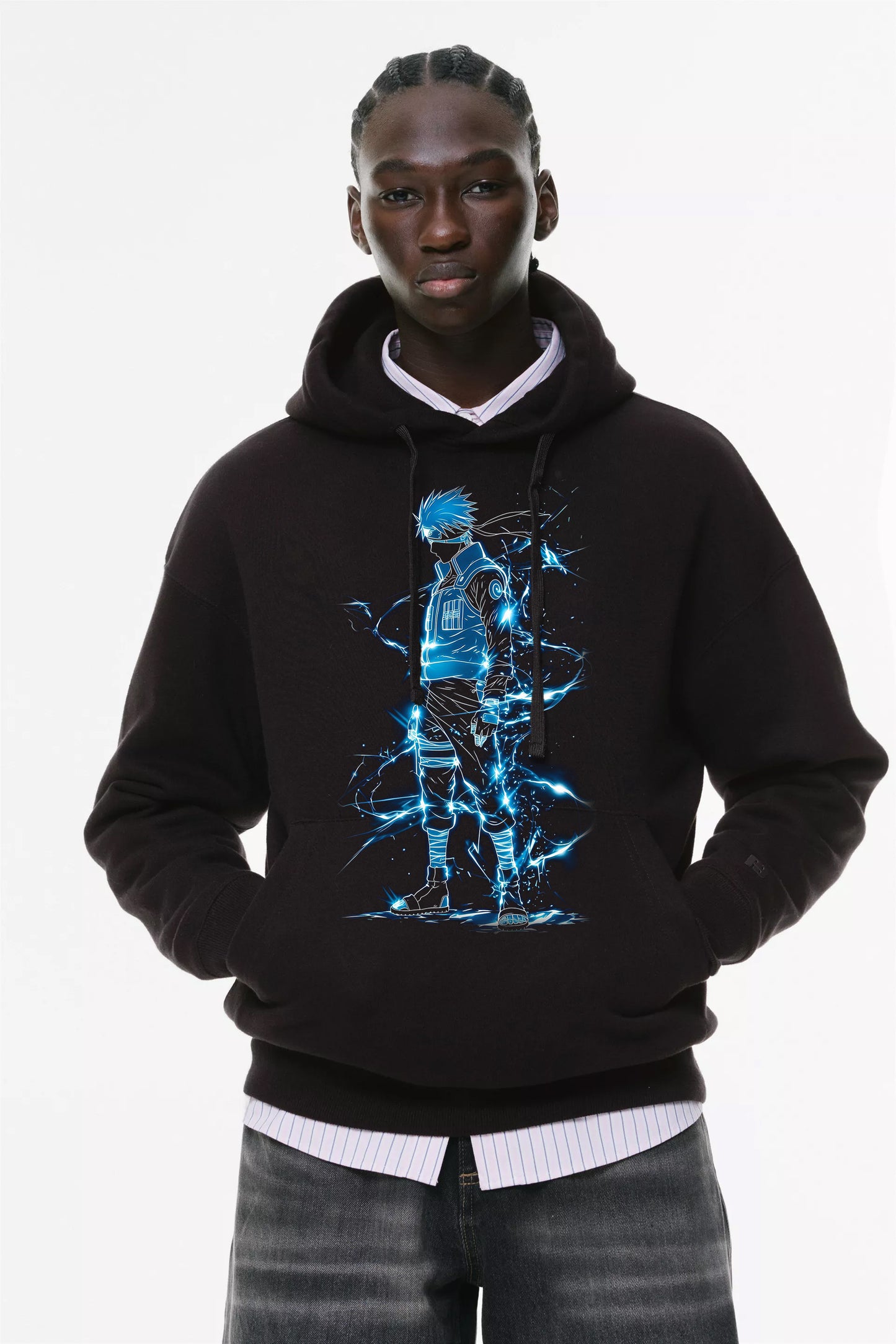 Φούτερ με κουκούλα και τσέπες Prenium ποιότητας της εταιρίας Lux in Tenebris με τύπωμα Anime Art Design