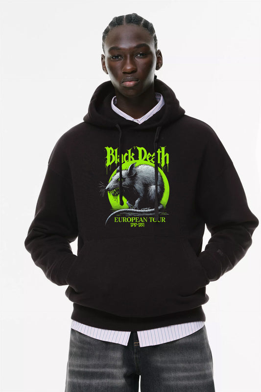 Φούτερ με κουκούλα και τσέπες Prenium ποιότητας της εταιρίας Lux in Tenebris με τύπωμα Death Tour - Πανόλη