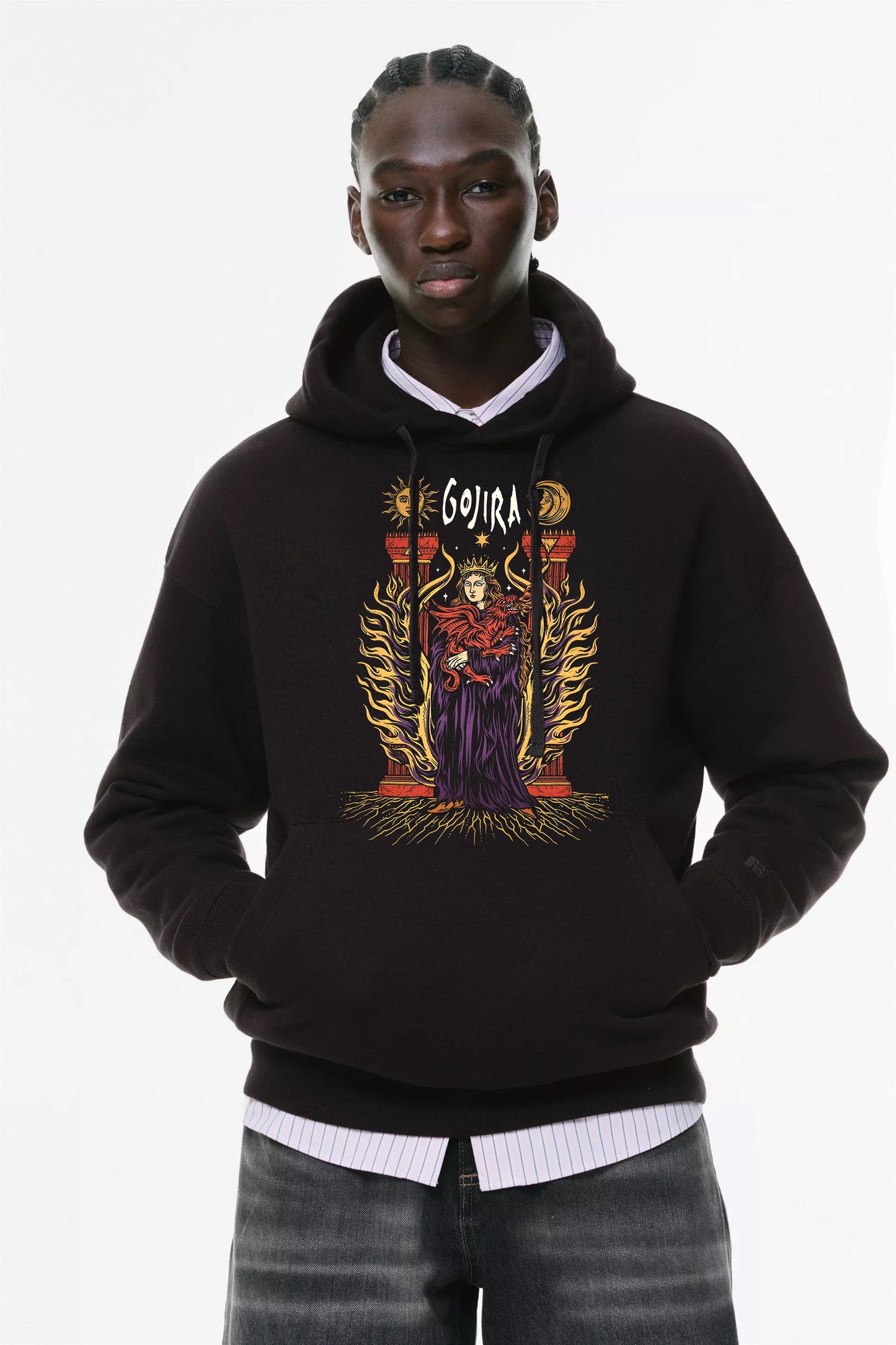 Φούτερ με κουκούλα και τσέπες Prenium ποιότητας της εταιρίας Lux in Tenebris με τύπωμα Gojira