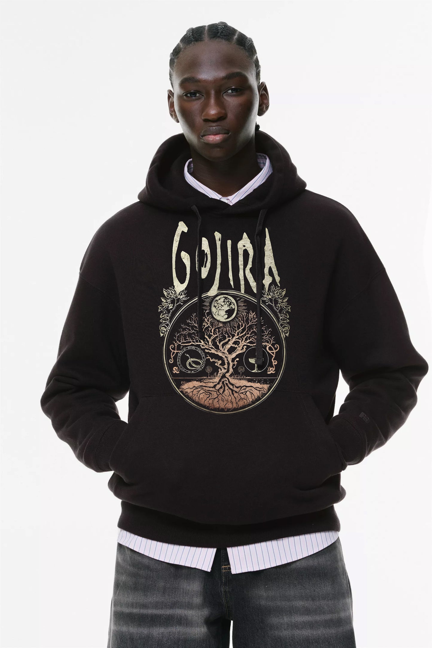 Φούτερ με κουκούλα και τσέπες Prenium ποιότητας της εταιρίας Lux in Tenebris με τύπωμα Gojira