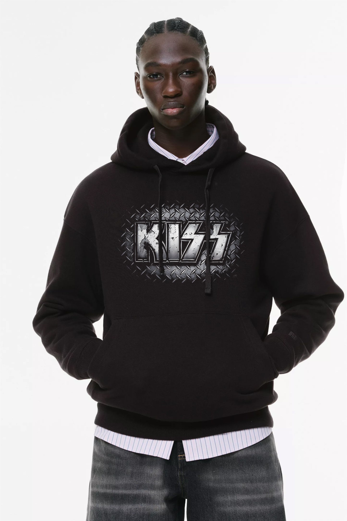 Φούτερ με κουκούλα και τσέπες Prenium ποιότητας της εταιρίας Lux in Tenebris με τύπωμα Kiss