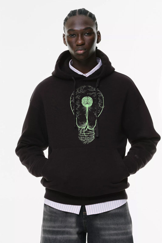 Φούτερ με κουκούλα και τσέπες Prenium ποιότητας της εταιρίας Lux in Tenebris με τύπωμα Lamp Nature Art - Φύση και τέχνη