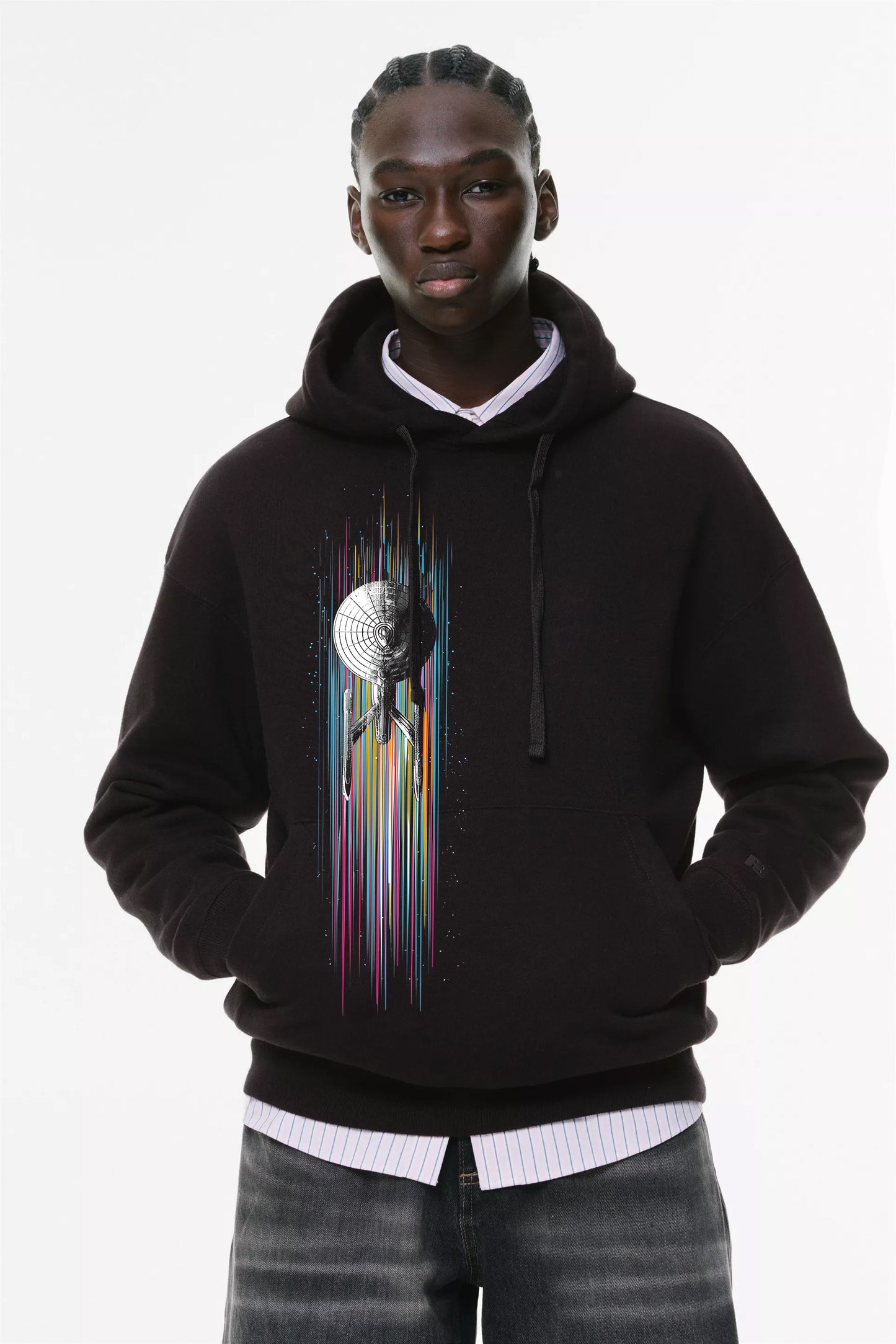 Φούτερ με κουκούλα και τσέπες Prenium ποιότητας της εταιρίας Lux in Tenebris με τύπωμα Star Trek Art