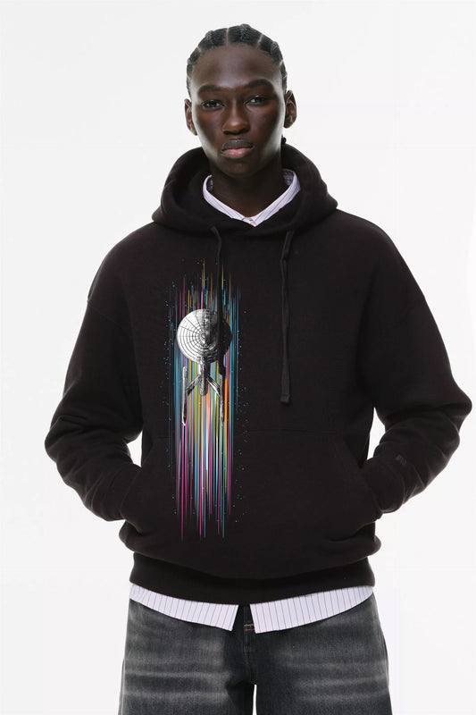 Φούτερ με κουκούλα και τσέπες Prenium ποιότητας της εταιρίας Lux in Tenebris με τύπωμα Star Trek Art