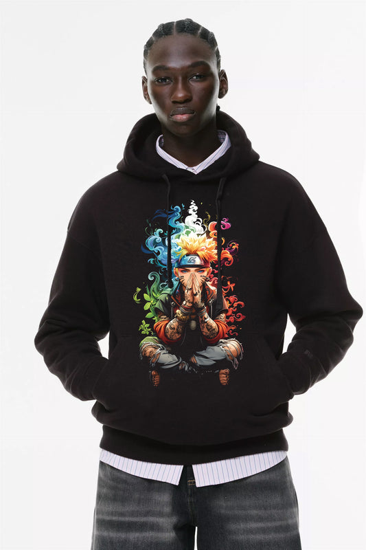 Φούτερ με κουκούλα και τσέπες Prenium ποιότητας της εταιρίας Lux in Tenebris με τύπωμα One Piece - Luffy