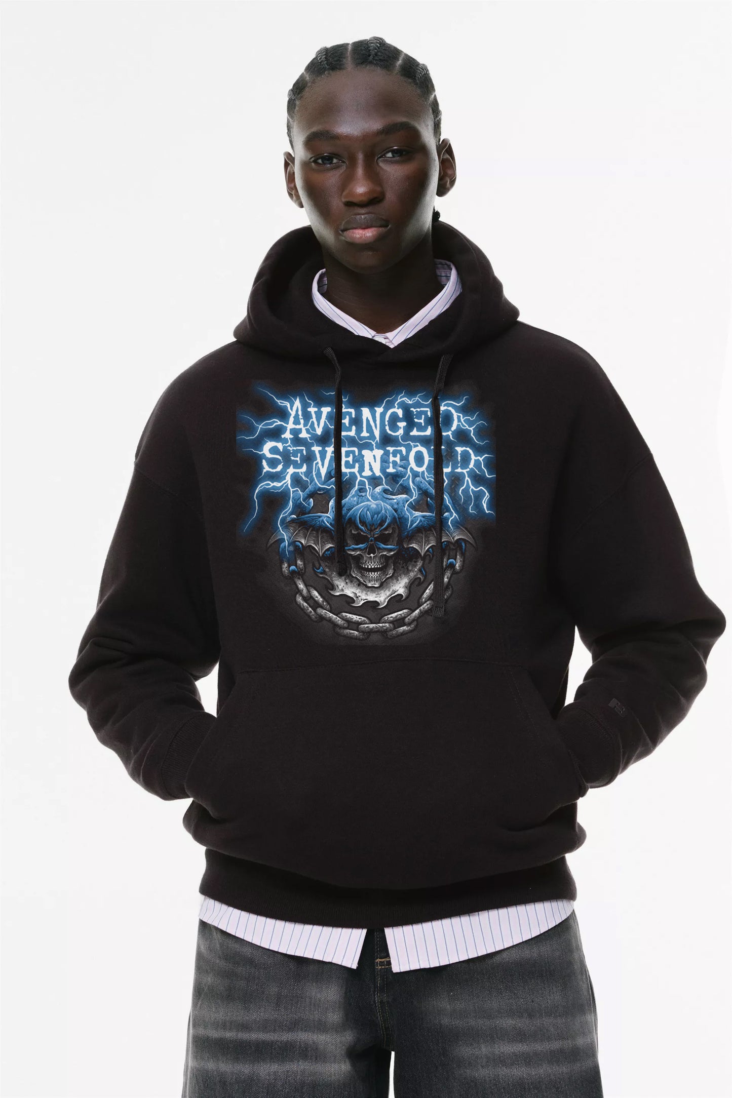 Φούτερ με κουκούλα και τσέπες Prenium ποιότητας της εταιρίας Lux in Tenebris με τύπωμα Avenged Sevenfold