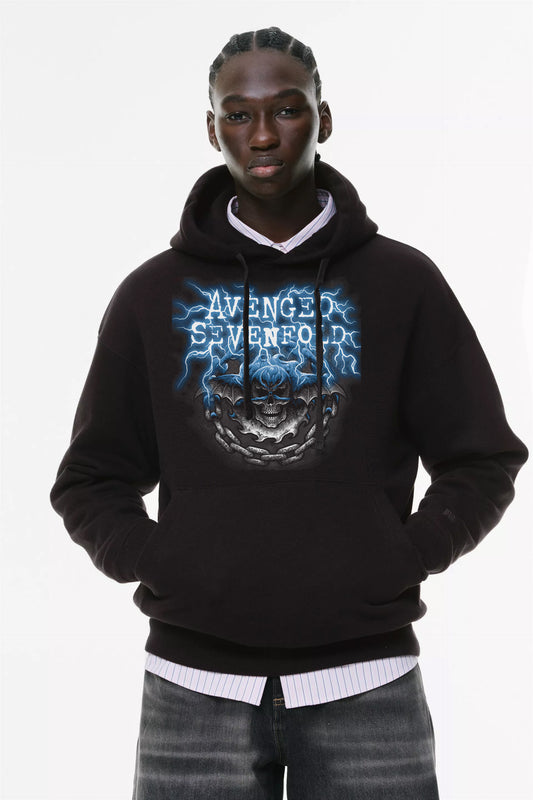 Φούτερ με κουκούλα και τσέπες Prenium ποιότητας της εταιρίας Lux in Tenebris με τύπωμα Avenged Sevenfold