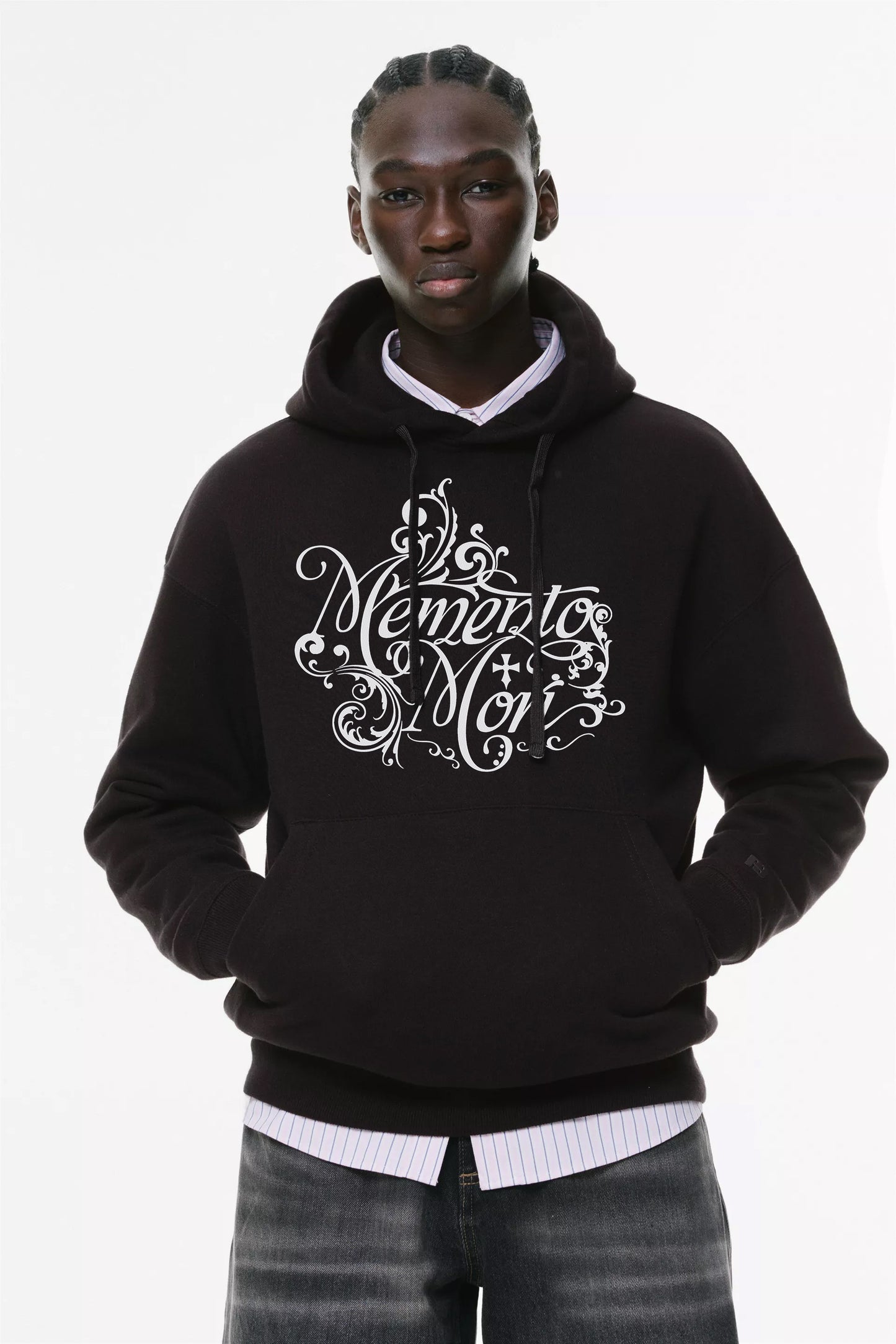 Φούτερ με κουκούλα και τσέπες Prenium Ποιότητας της LIT - Momento Mori Collection με τύπωμα Memento Mori