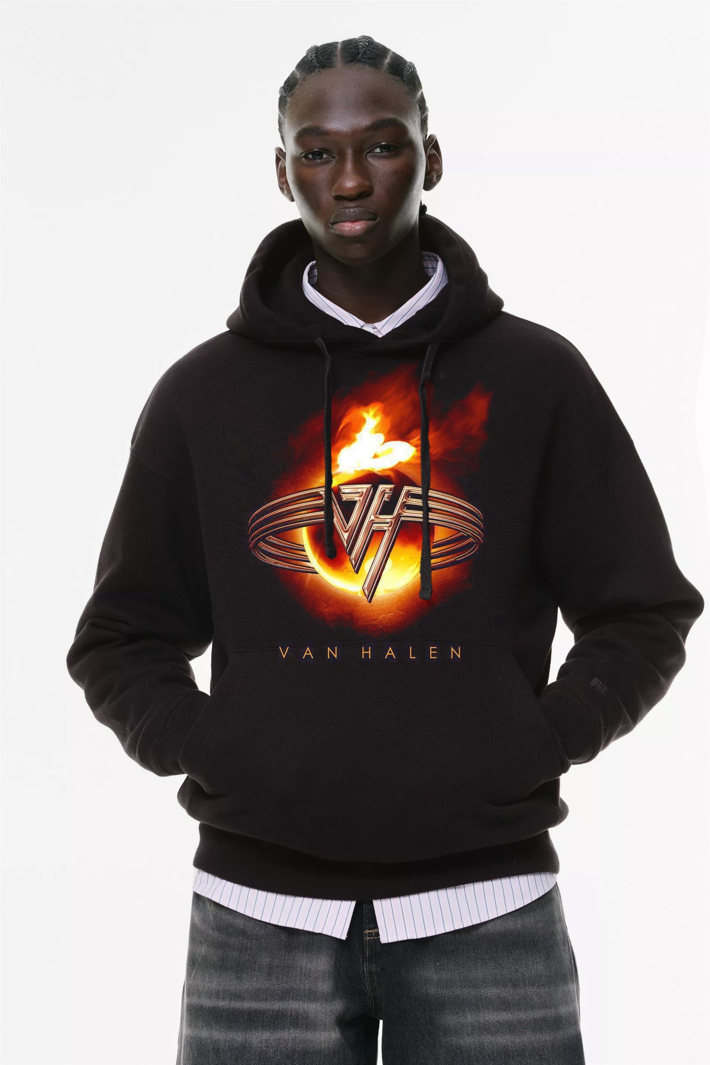 Φούτερ με κουκούλα και τσέπες Prenium ποιότητας της εταιρίας Lux in Tenebris με τύπωμα Van Halen