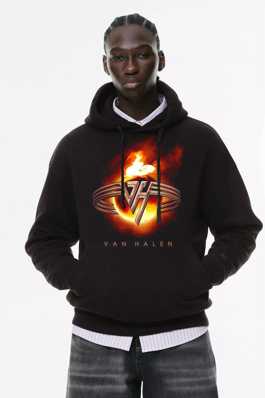 Φούτερ με κουκούλα και τσέπες Prenium ποιότητας της εταιρίας Lux in Tenebris με τύπωμα Van Halen