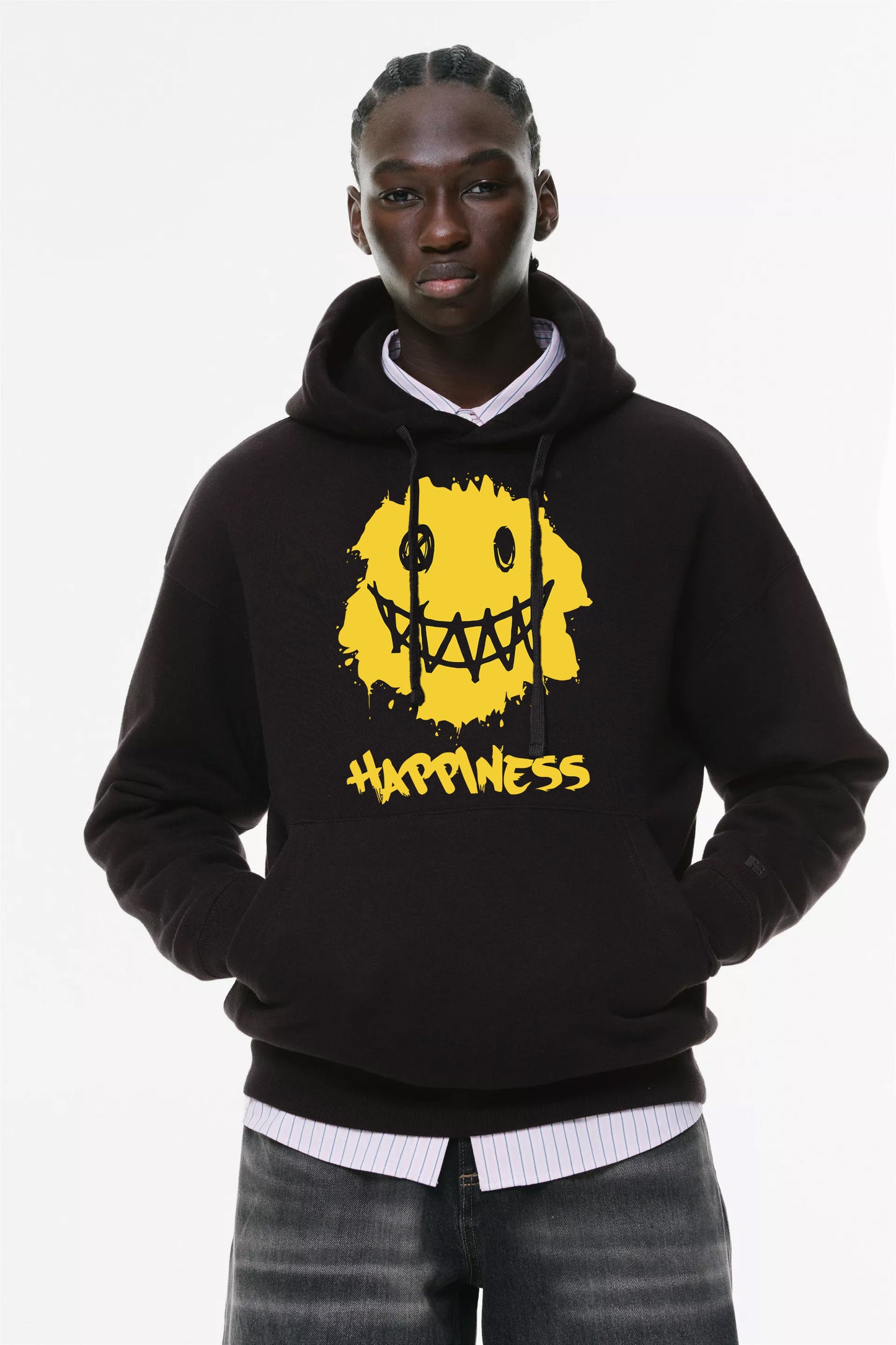 Φούτερ με κουκούλα και τσέπες Prenium ποιότητας της εταιρίας Lux in Tenebris με τύπωμα Face - Urban Art