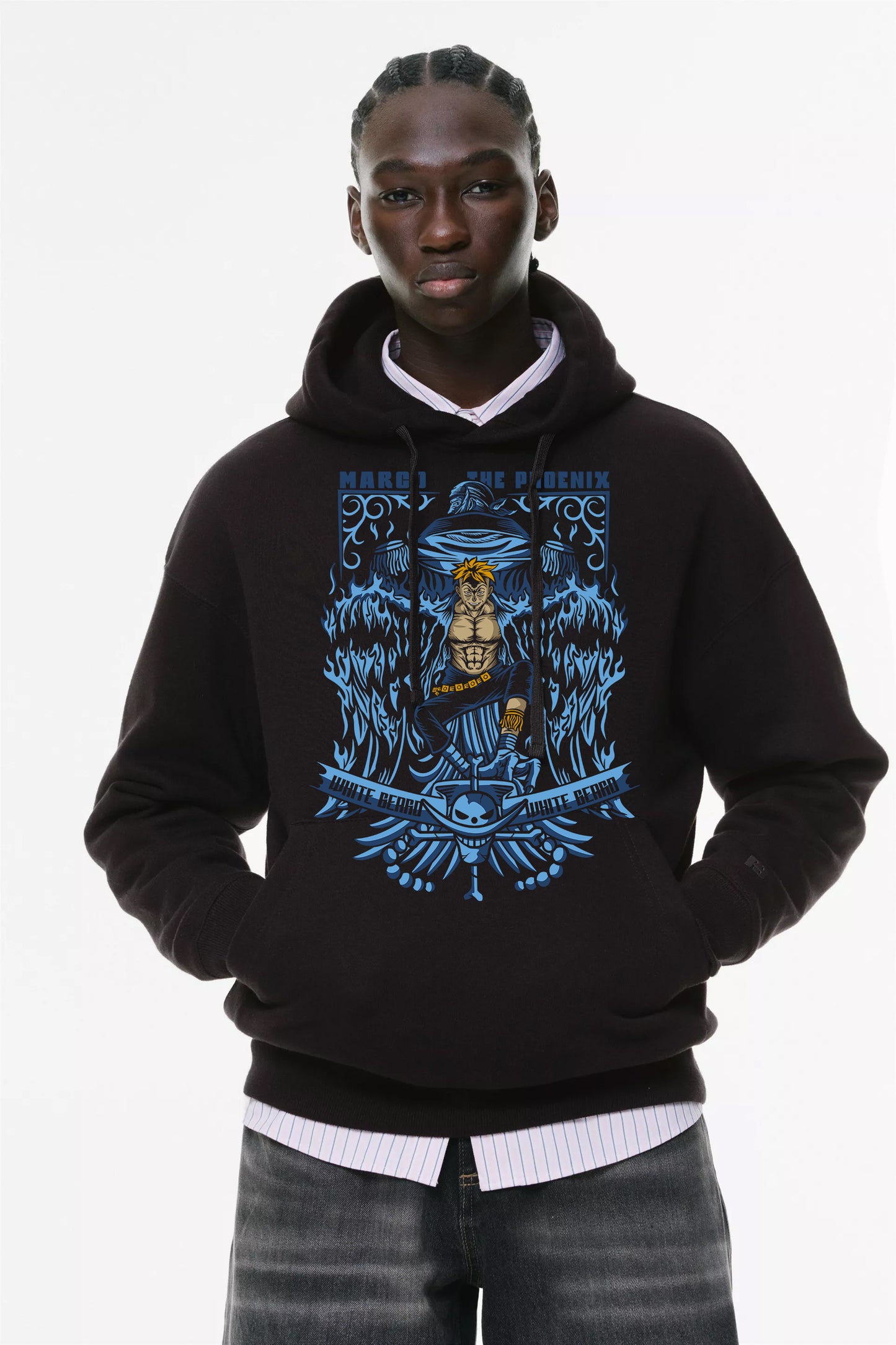 Φούτερ με κουκούλα και τσέπες Prenium ποιότητας της εταιρίας Lux in Tenebris με τύπωμα One Piece Phoenex