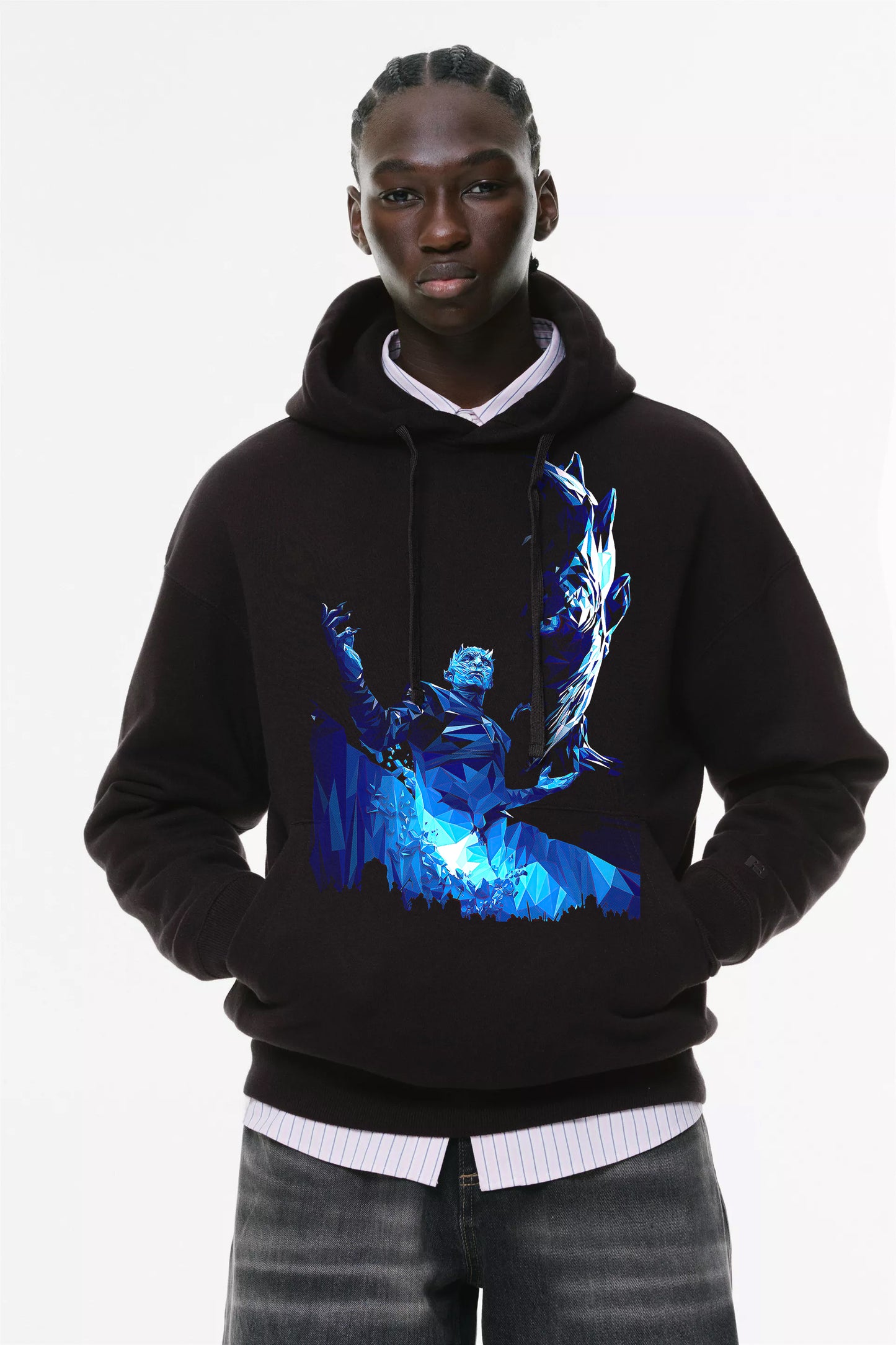 Φούτερ με κουκούλα και τσέπες Prenium ποιότητας της εταιρίας Lux in Tenebris με τύπωμα Ice King - Game of Thrones