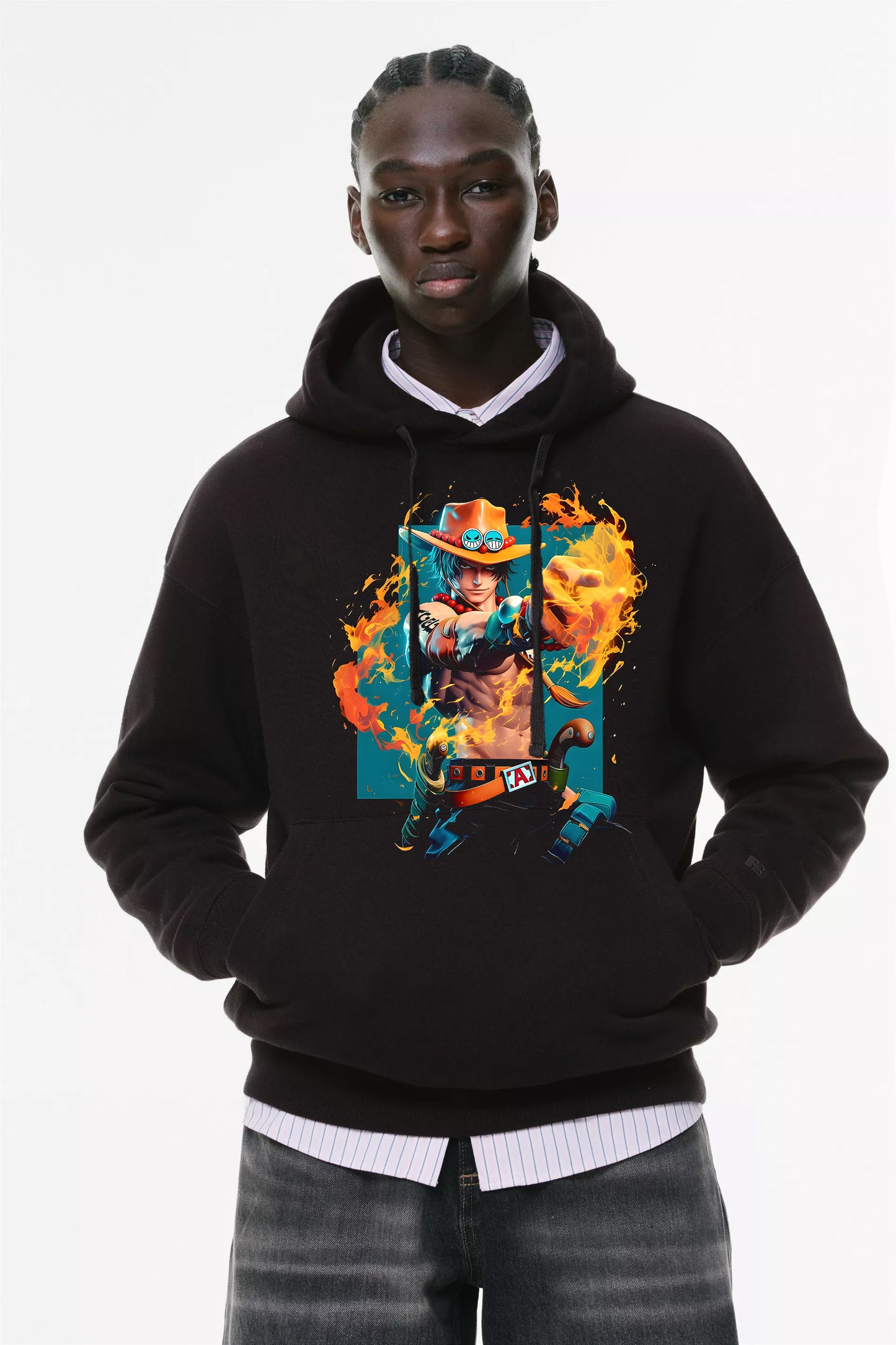 Φούτερ με κουκούλα και τσέπες Prenium ποιότητας της εταιρίας Lux in Tenebris με τύπωμα One Piece - Zorro