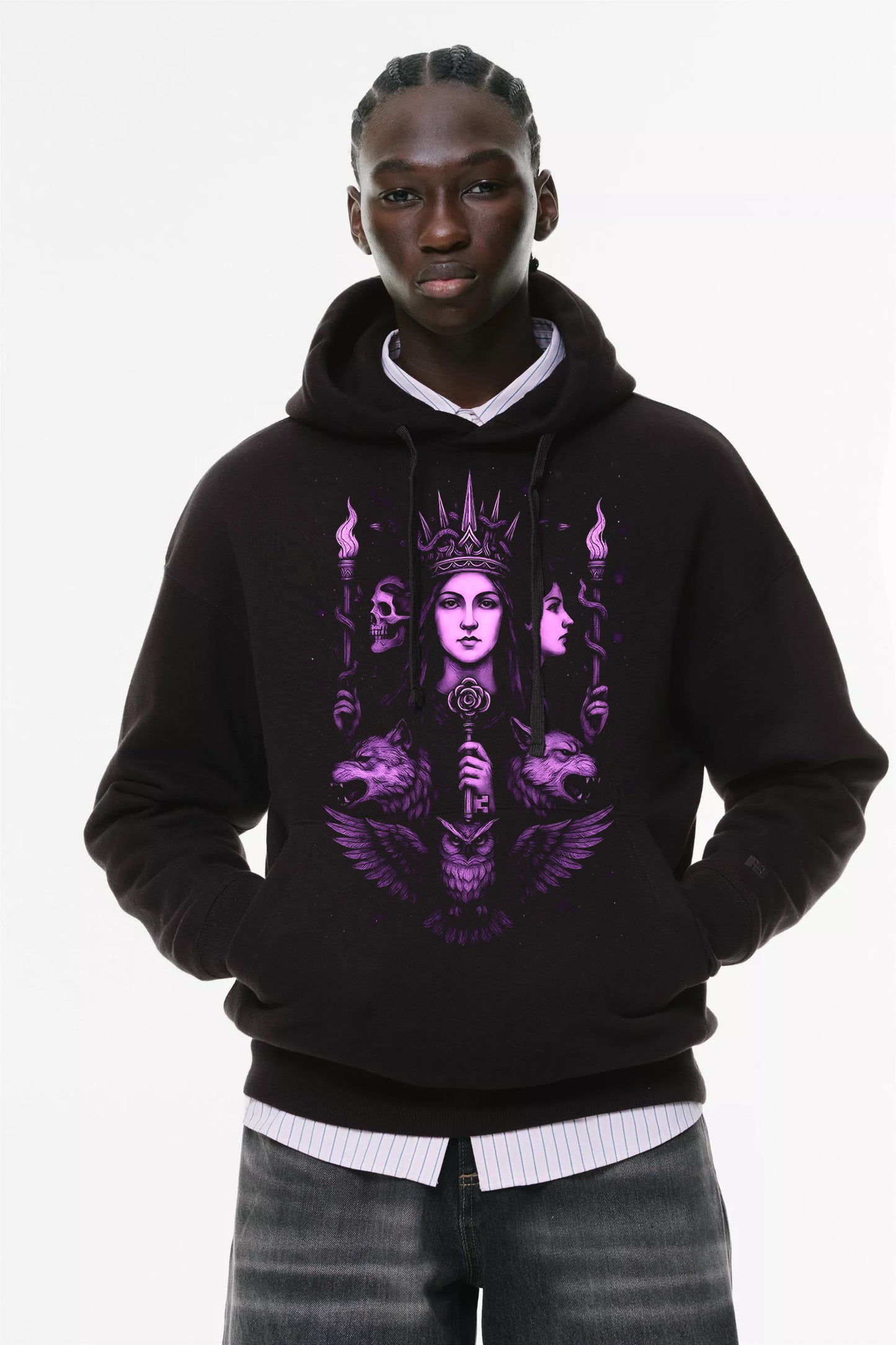 Φούτερ με κουκούλα και τσέπες Prenium ποιότητας της εταιρίας Lux in Tenebris με τύπωμα Hekate - Εκάτη