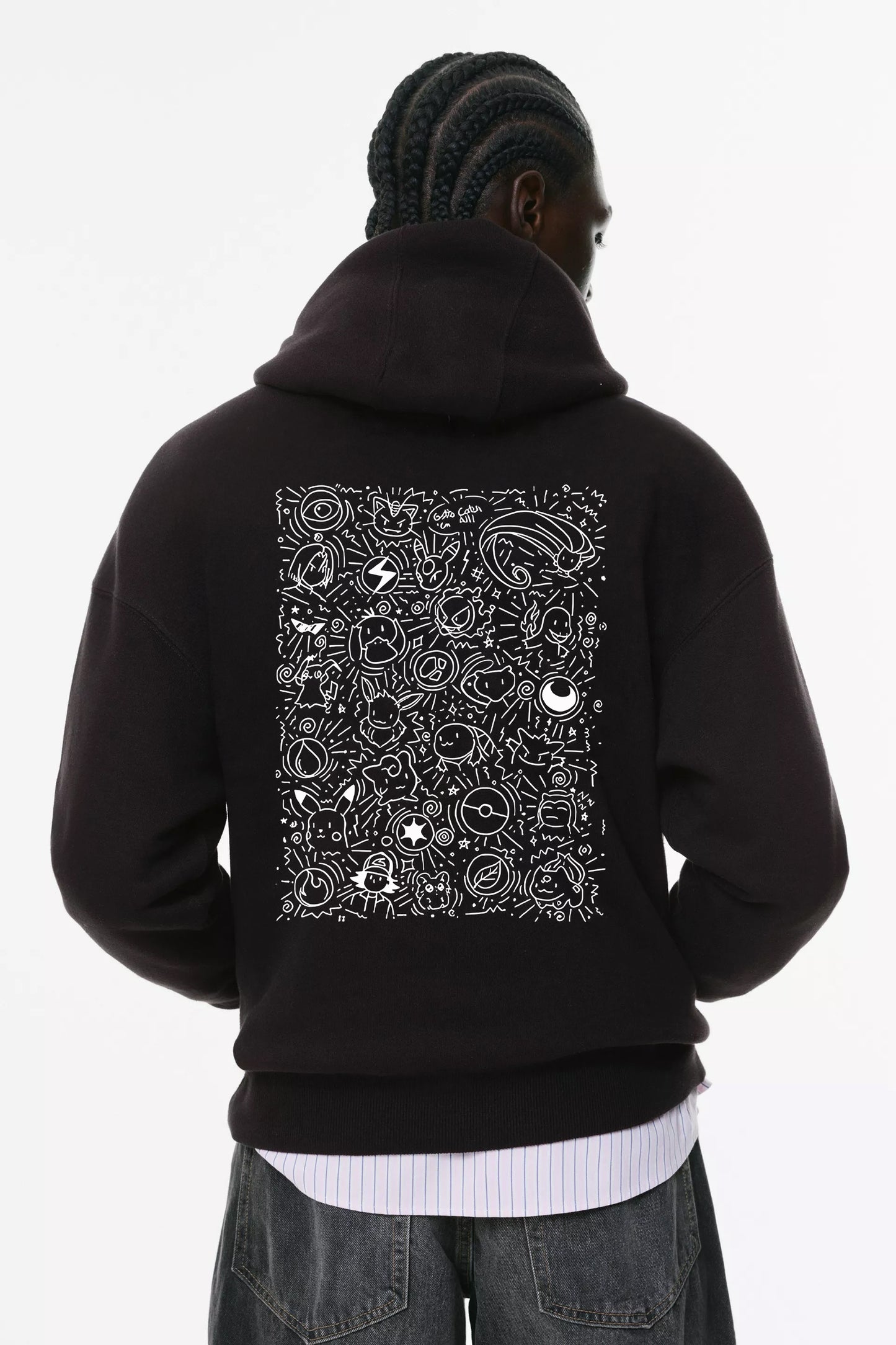 Φούτερ με κουκούλα και τσέπες Prenium ποιότητας της εταιρίας Lux in Tenebris με τύπωμα Pokemon Art