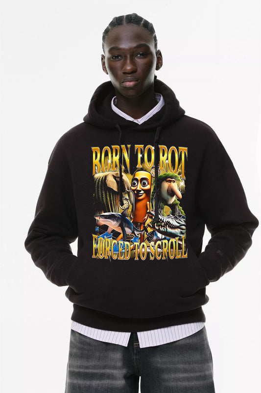 Φούτερ με κουκούλα και τσέπες Prenium ποιότητας της εταιρίας Lux in Tenebris με τύπωμα Brainroot