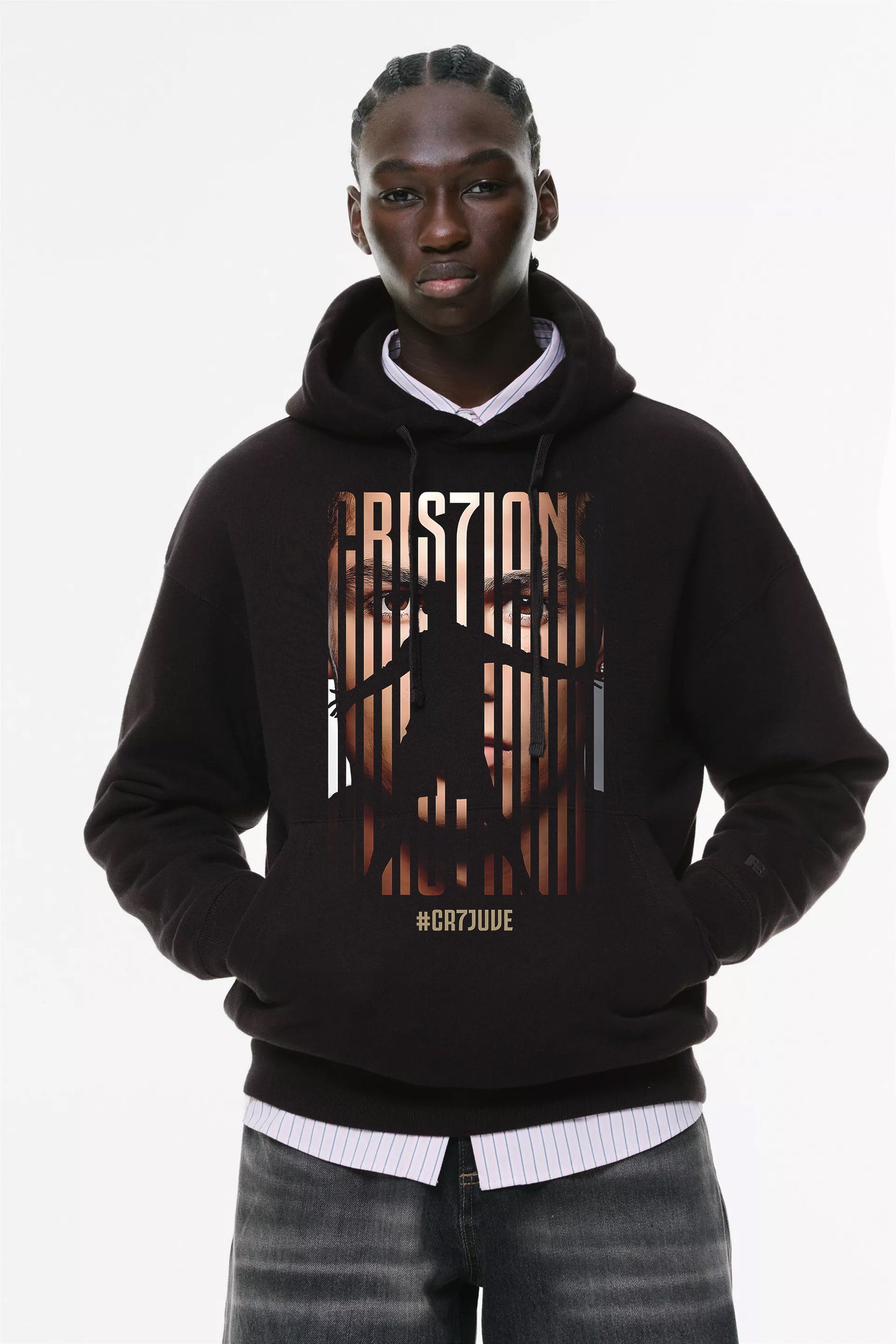 Φούτερ με κουκούλα και τσέπες Prenium ποιότητας της εταιρίας Lux in Tenebris με τύπωμα Ronaldo CR7