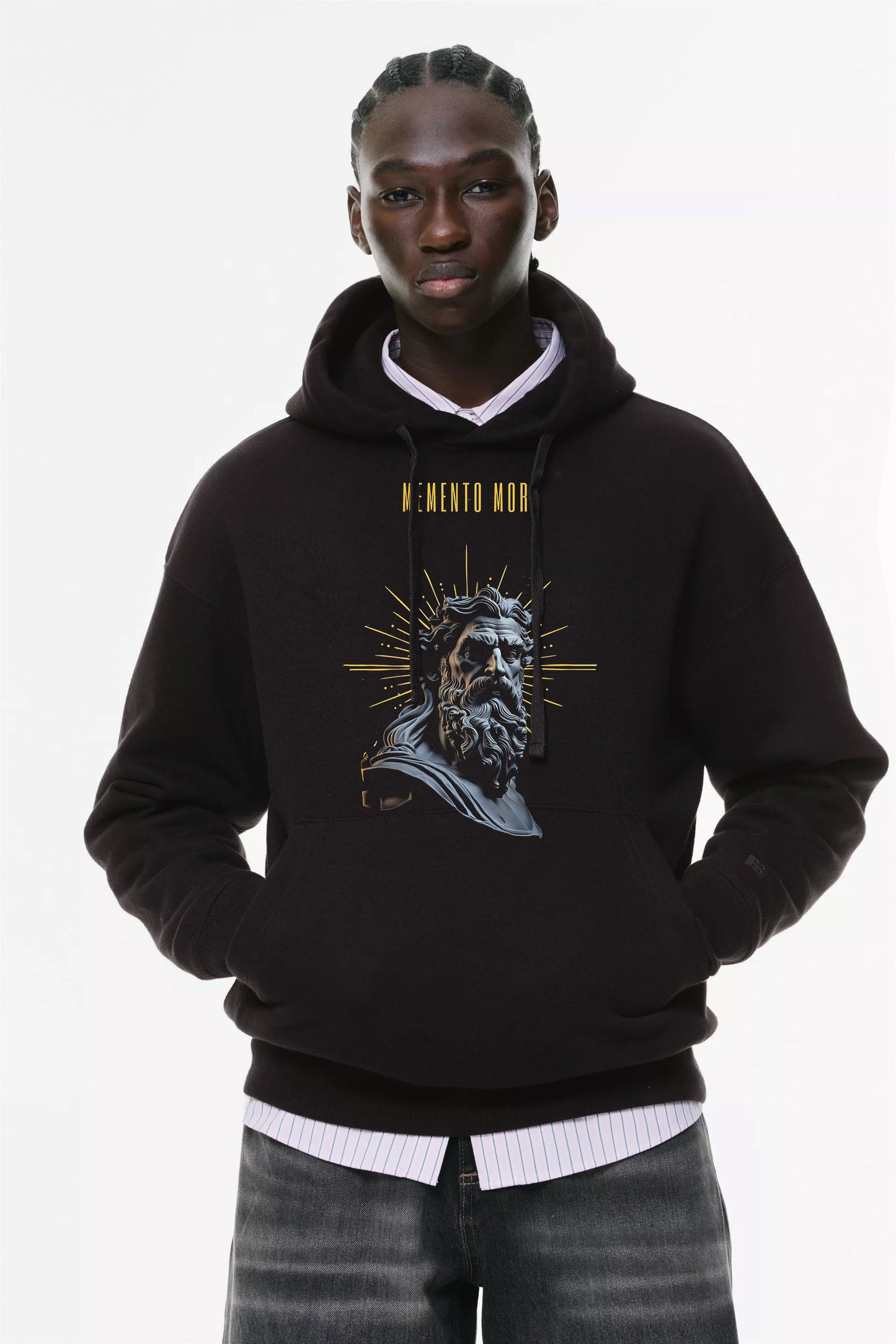 Φούτερ με κουκούλα και τσέπες Prenium Ποιότητας της LIT - Momento Mori Collection με τύπωμα Memento Mori Φιλοσοφία