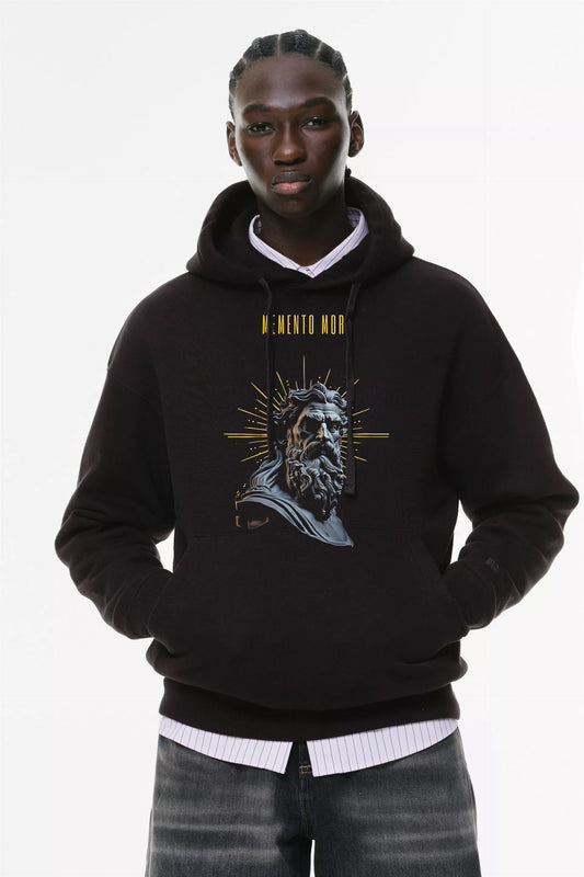 Φούτερ με κουκούλα και τσέπες Prenium Ποιότητας της LIT - Momento Mori Collection με τύπωμα Memento Mori Φιλοσοφία